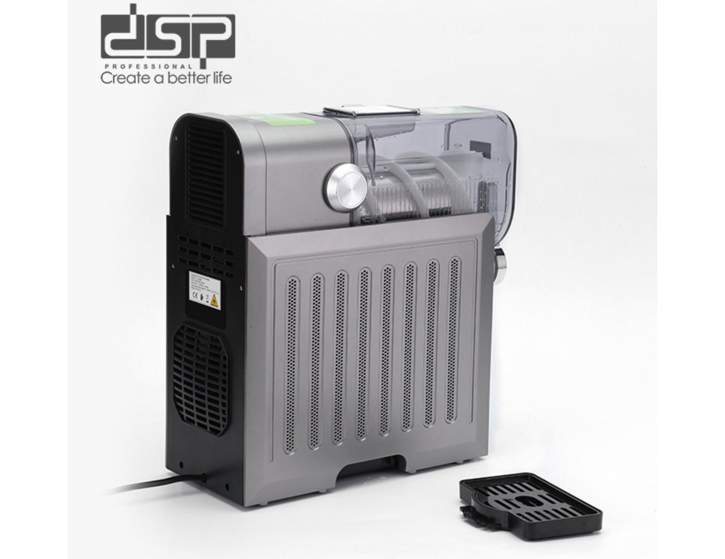 DSP Slushie & Frozen Drink Maker – KJ3085 with a transparent top on a white background, featuring the 'DSP' logo.