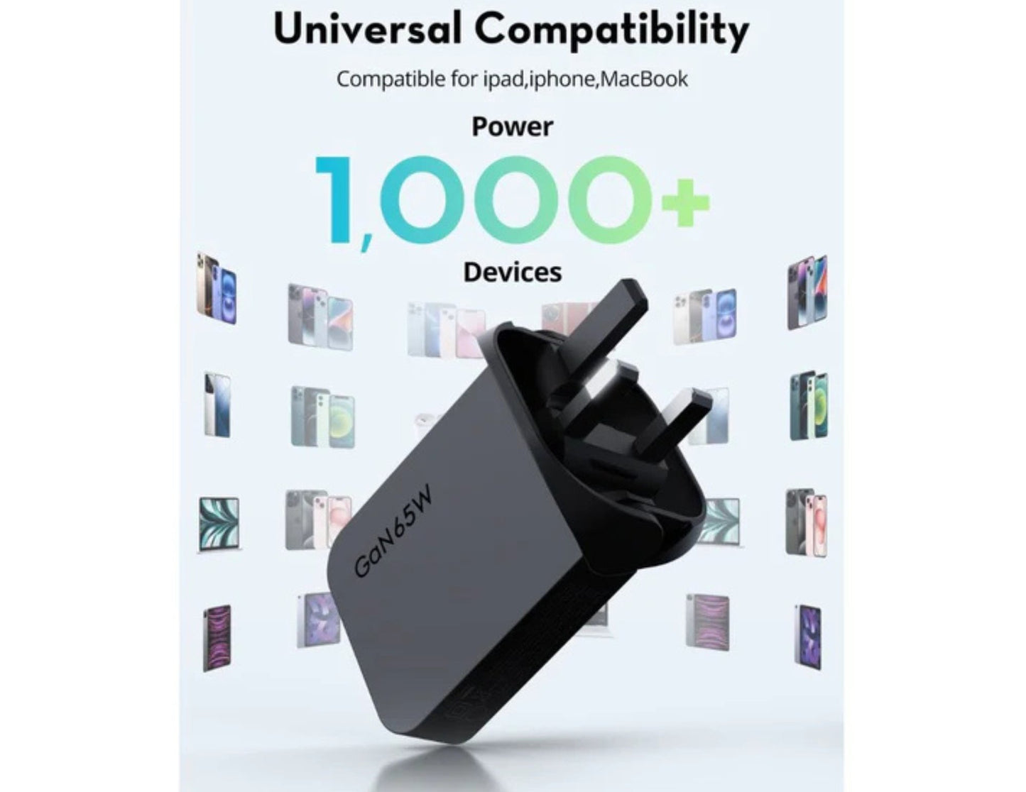 RAVPOWER 65W PD Pioneer GaN Wall Charger (2-Port) RP-PC1079