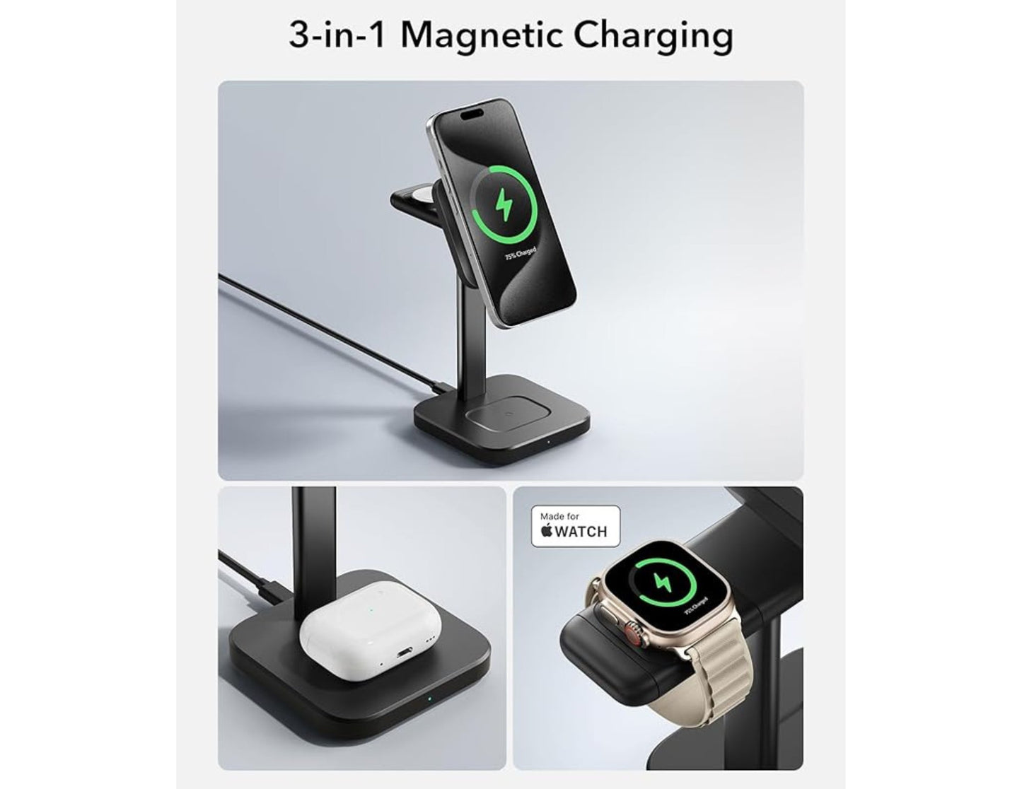 ESR 3-in-1 Magnetic Wireless Charging Set for iPhone, AirPods & Apple Watch