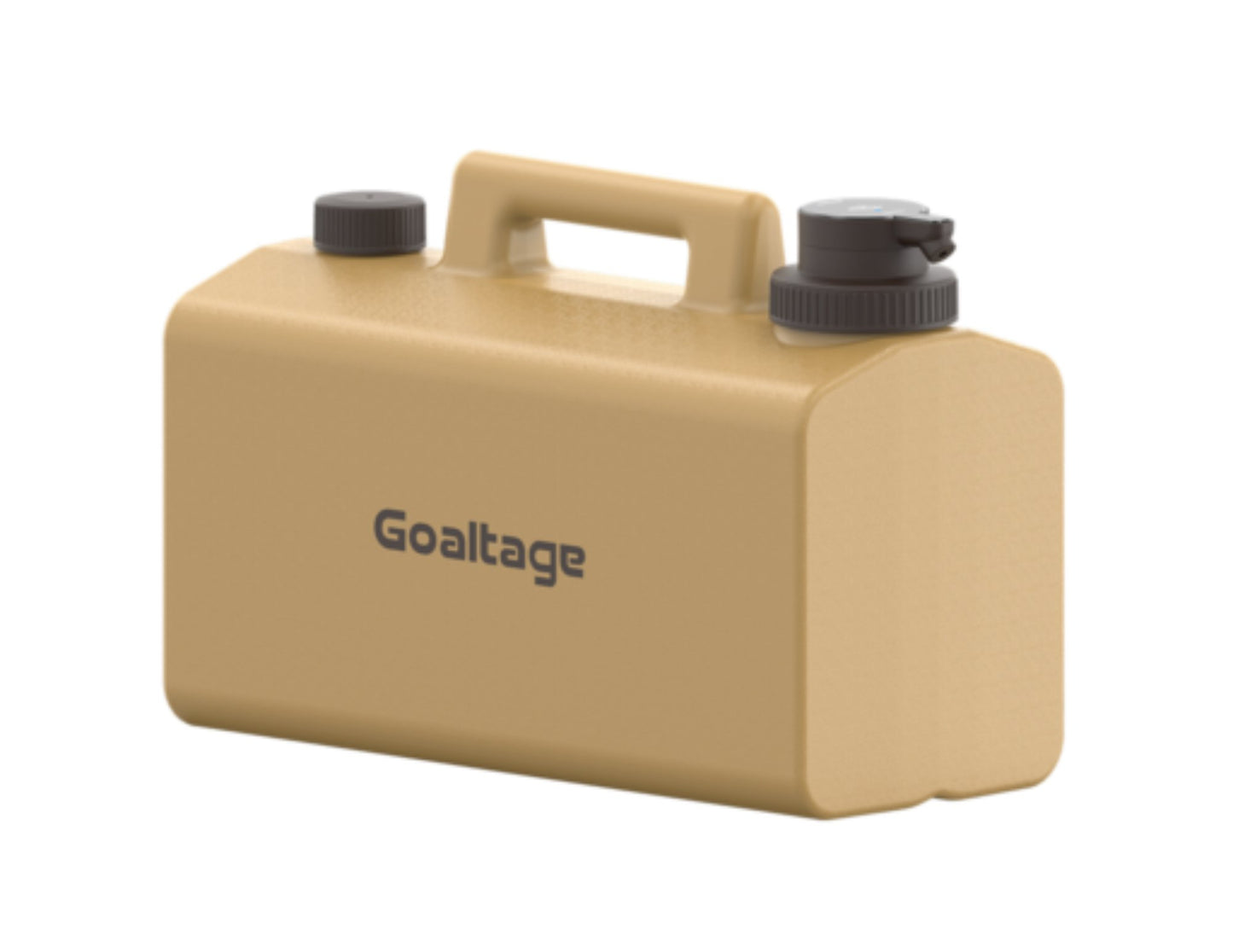 Beige Goaltage AquaPro Water Storage – GT-BKT01 (20L) with black caps on a white background, featuring the brand 'Goaltage'.