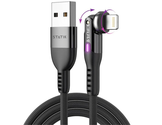 Statik USB cable with angled connector on a white background