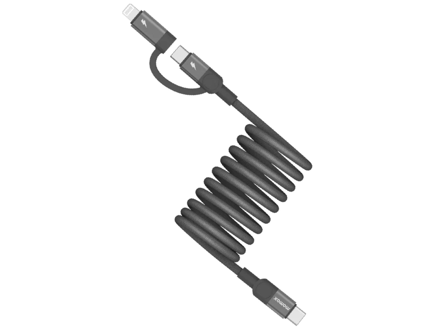 كابل موماكس ماج لينك دوو المغناطيسي 2 في 1 (من USB-C إلى USB-C وLightning) - شحن سريع 60 وات بطول 2 متر