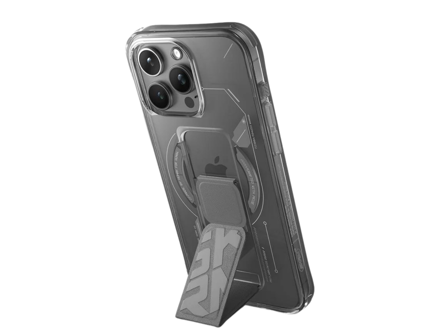 Skinarma HELIO Clear Case With Extendable Gripstand for iPhone 15 Pro - THABTHABA STORE