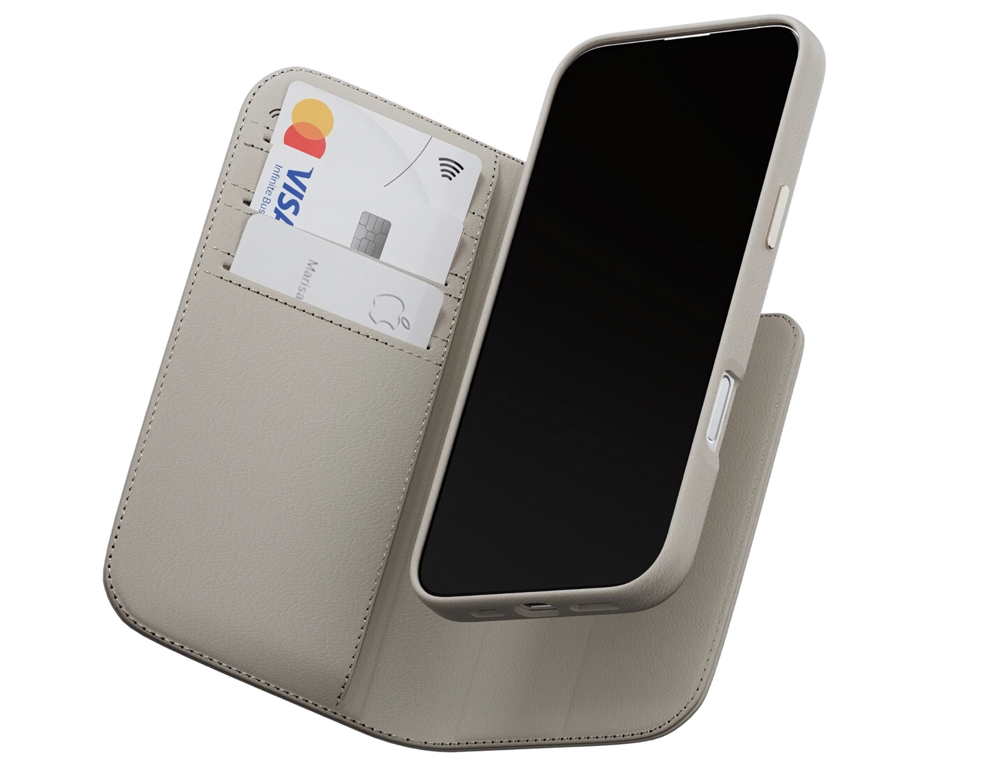 MagEasy - Card Folio M Leather Flip Phone Case with Stand for iPhone 16 Pro & 16 Pro Max