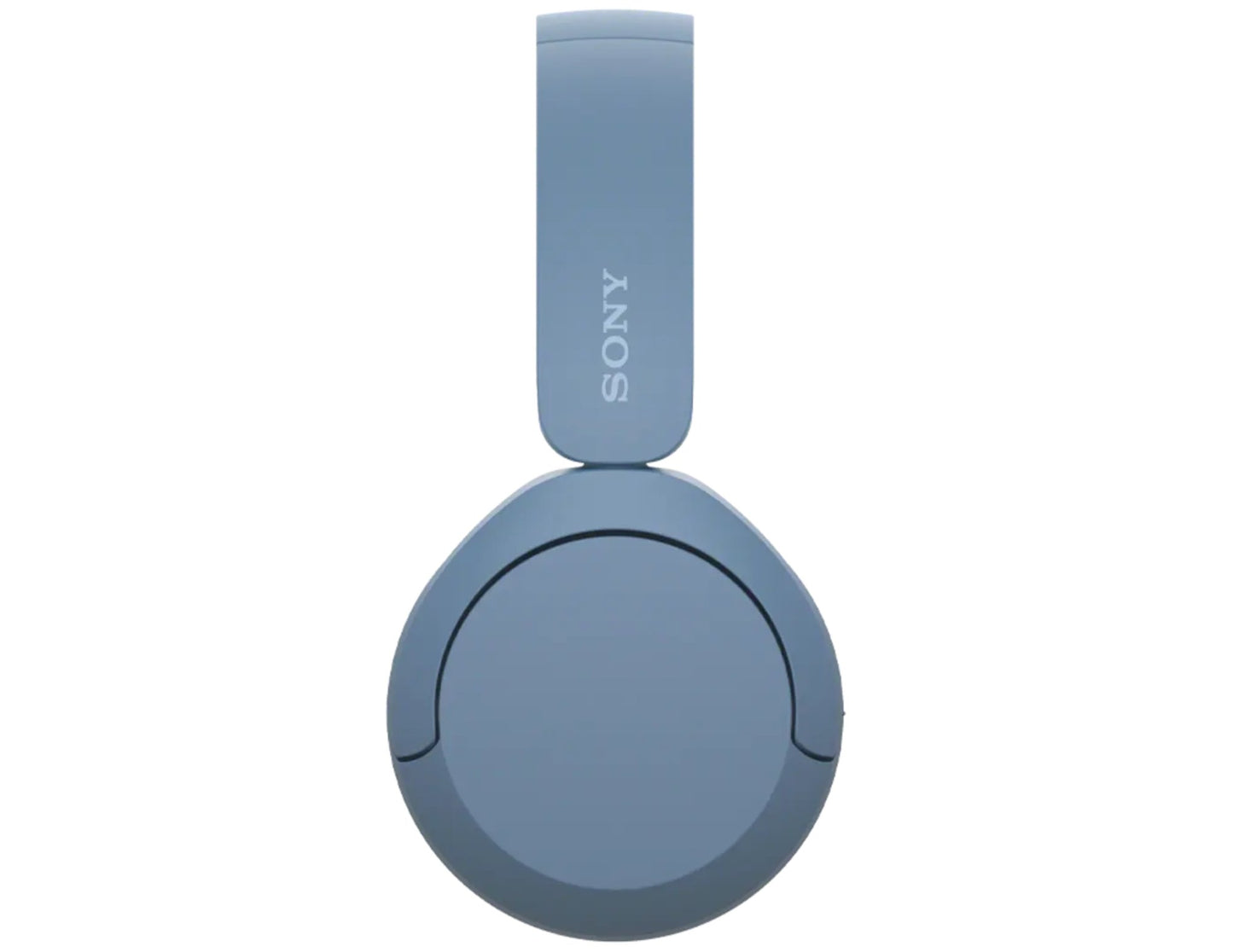 Blue Sony headphones on a white background