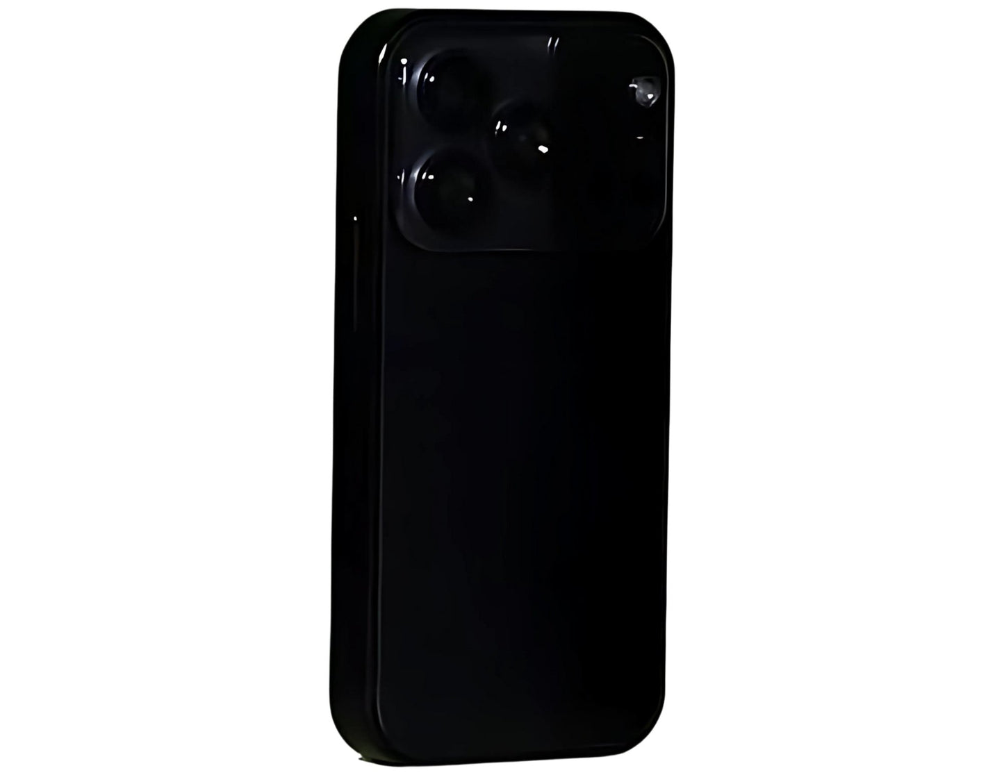 Black smartphone on a white background