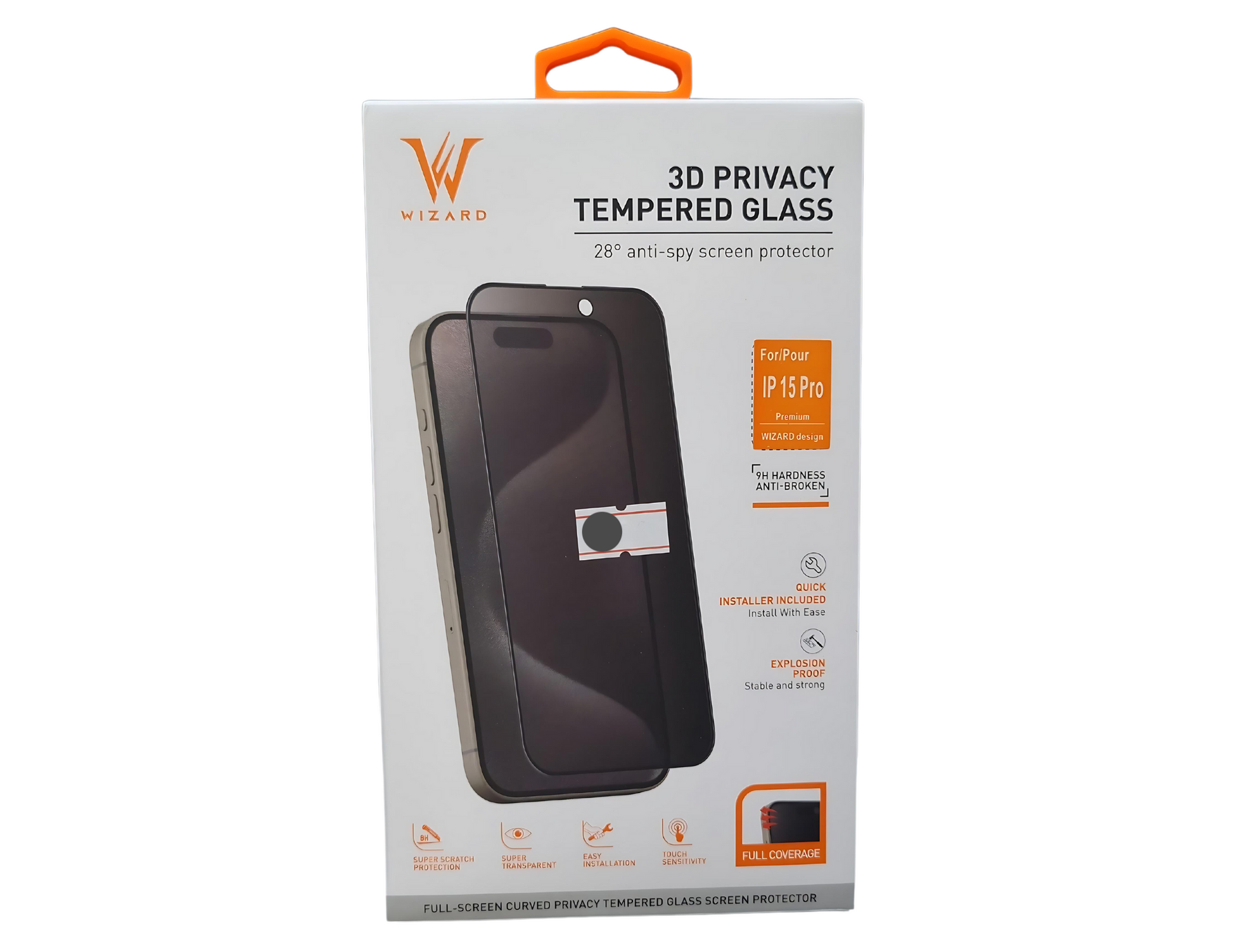 Wizard 3D Privacy Tempered Glass for iPhone 14 Pro- Pro Max , iPhone 15 Pro- Pro Max - THABTHABA STORE
