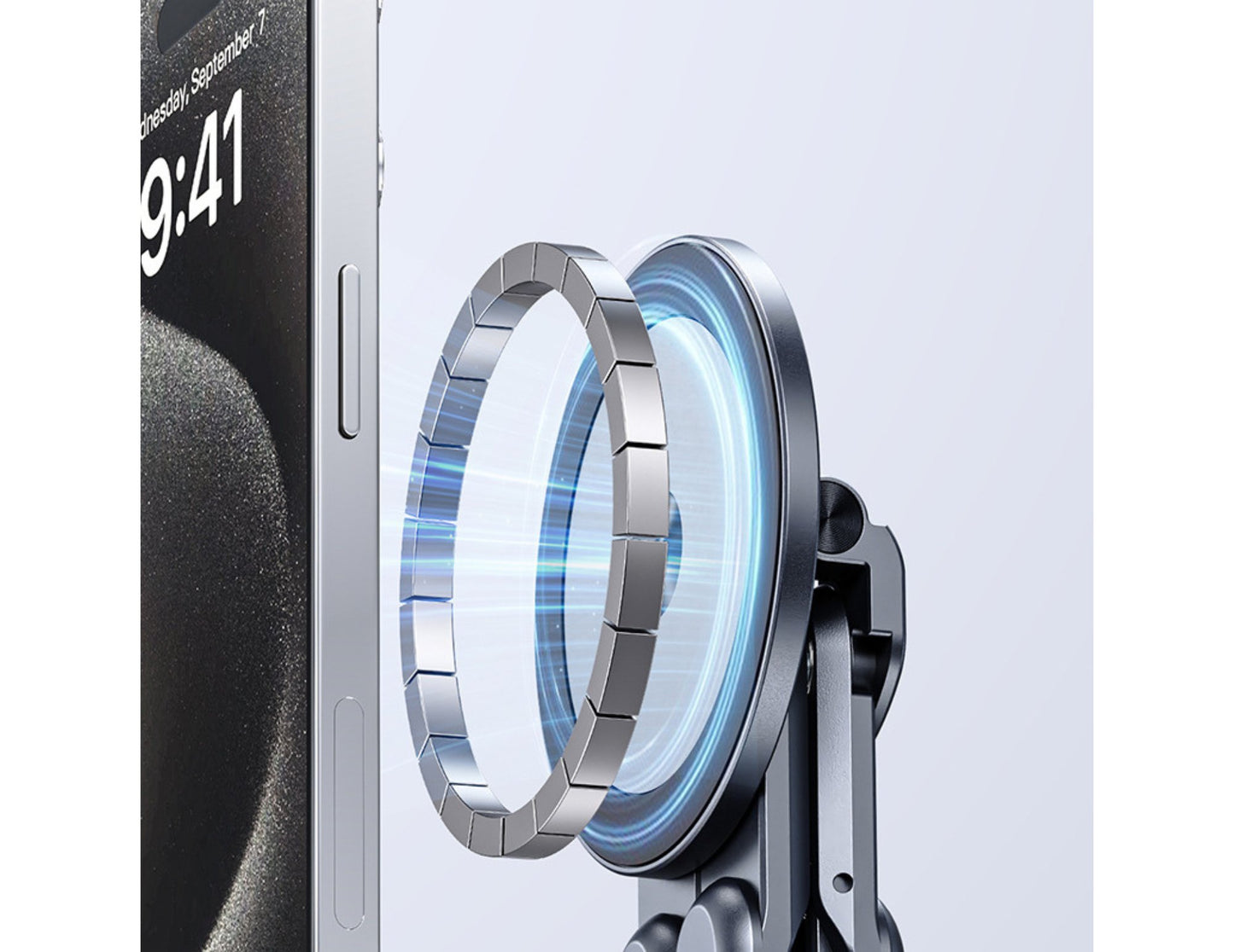 Smartphone with a unique camera lens design on a light gray background