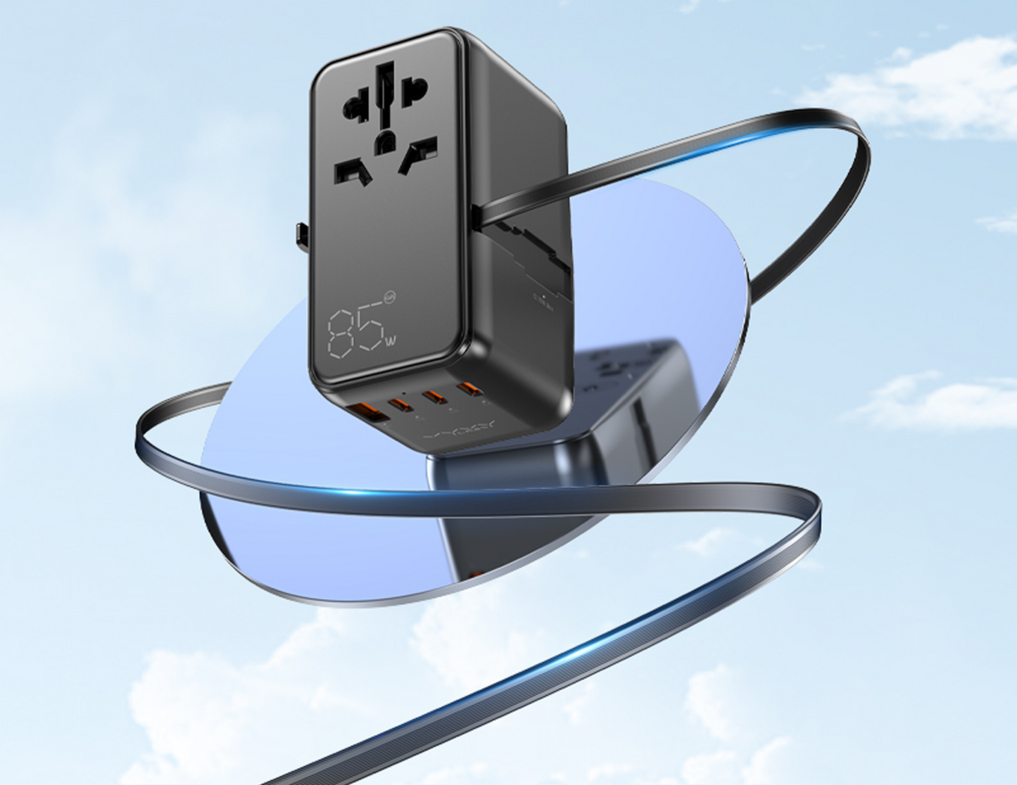 Vyvylabs Explorer Series GaN 85W Fast Charger Travel Adapter - 4 Ports