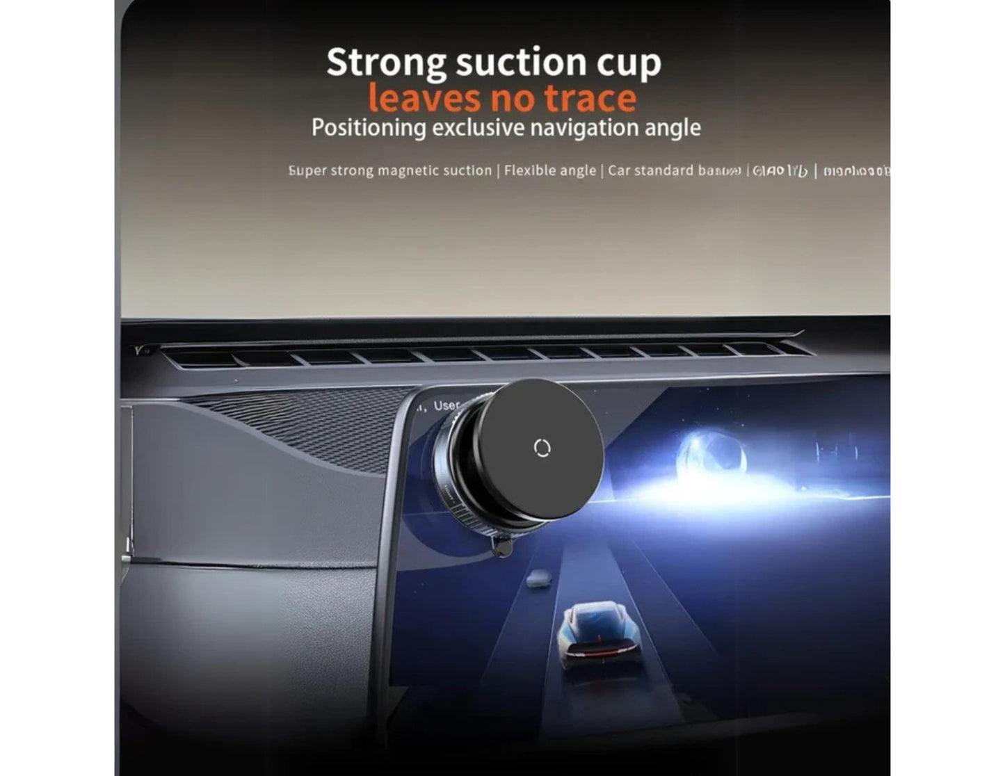 Vacuum Suction Magnetic Bracket K009 – Black featuring text about its features.