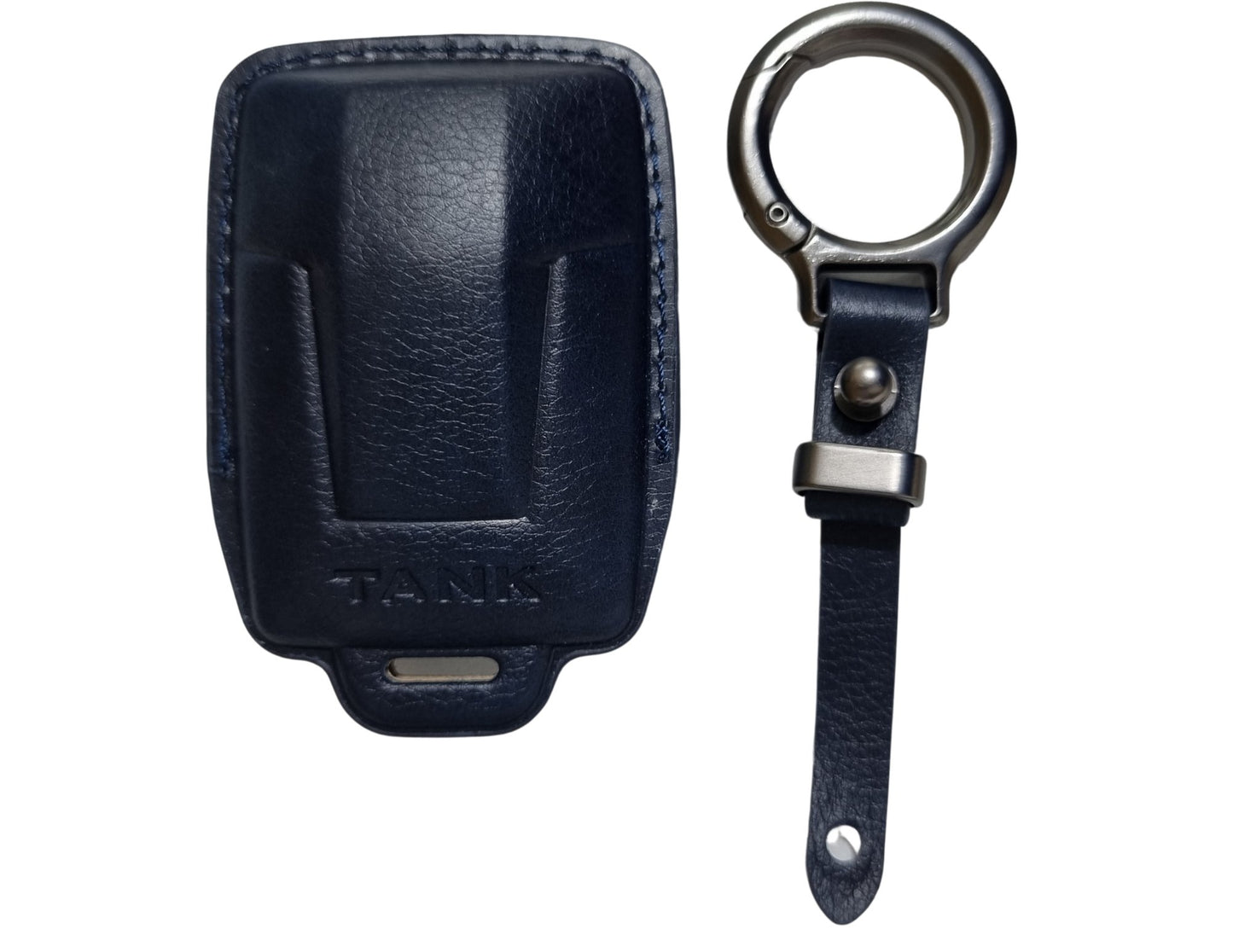 Tank 500 Car Key Cover and keychain with ring on a white background