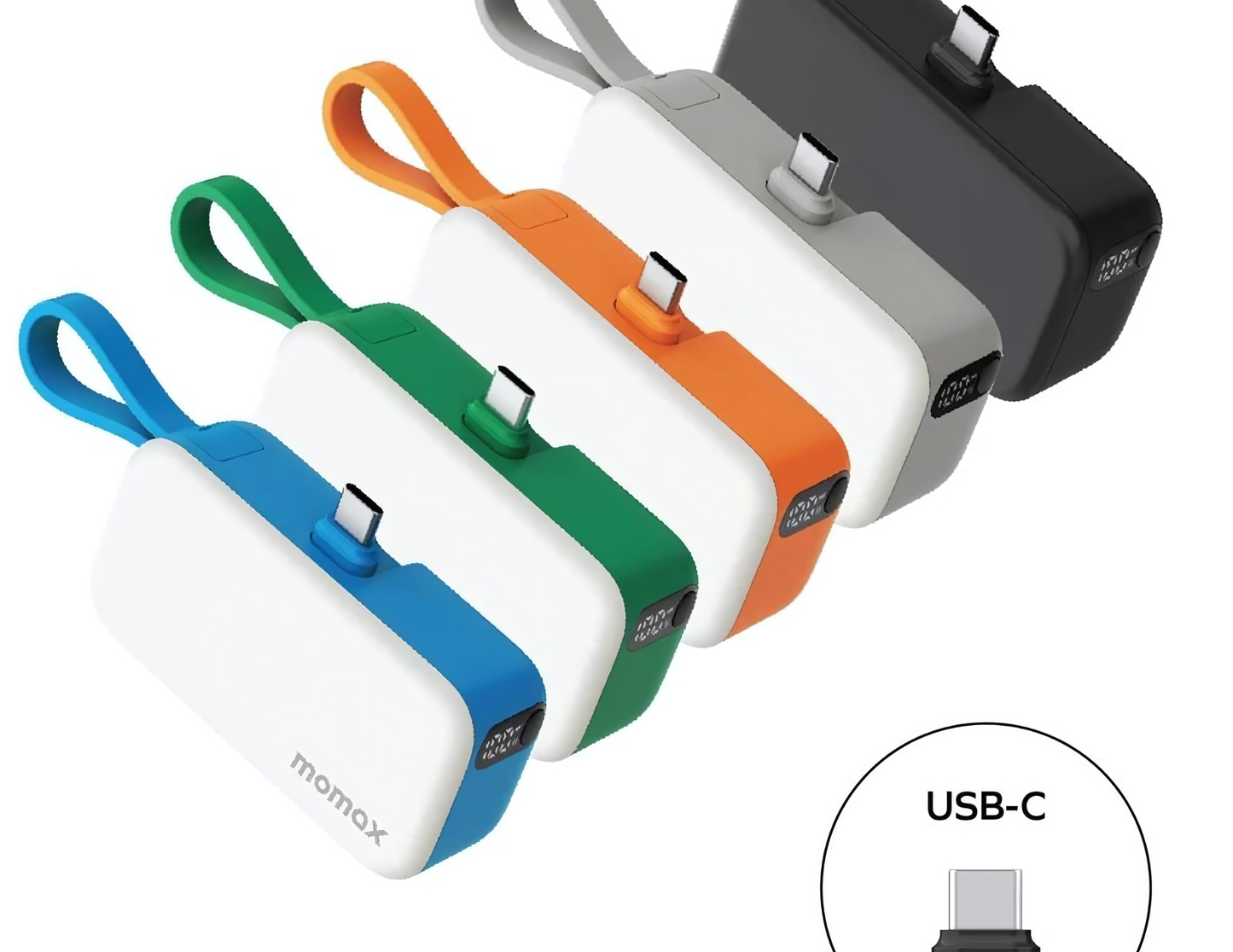 Momax 1-Power Mini , 3-in-1 Power Bank 5000mAh - USB-C - THABTHABA STORE