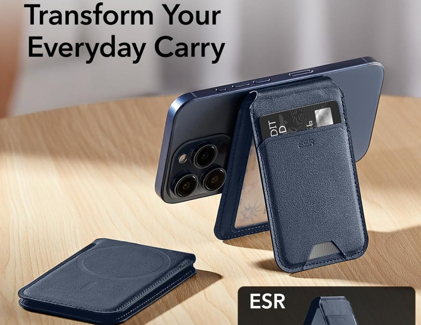 ESR HaloLock Vegan Leather Wallet Stand
