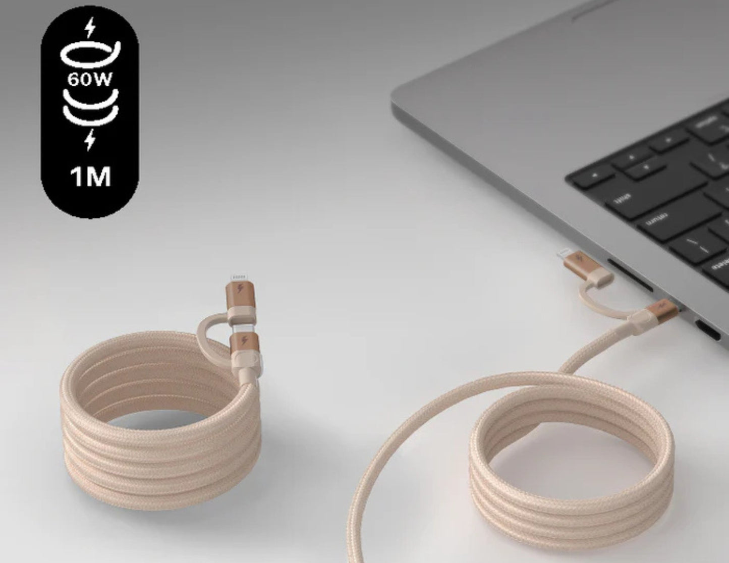 كابل مغناطيسي من Momax Mag.Link USB-C إلى Lightning وUSB-C (DL58D/DL58L2) – 1 متر