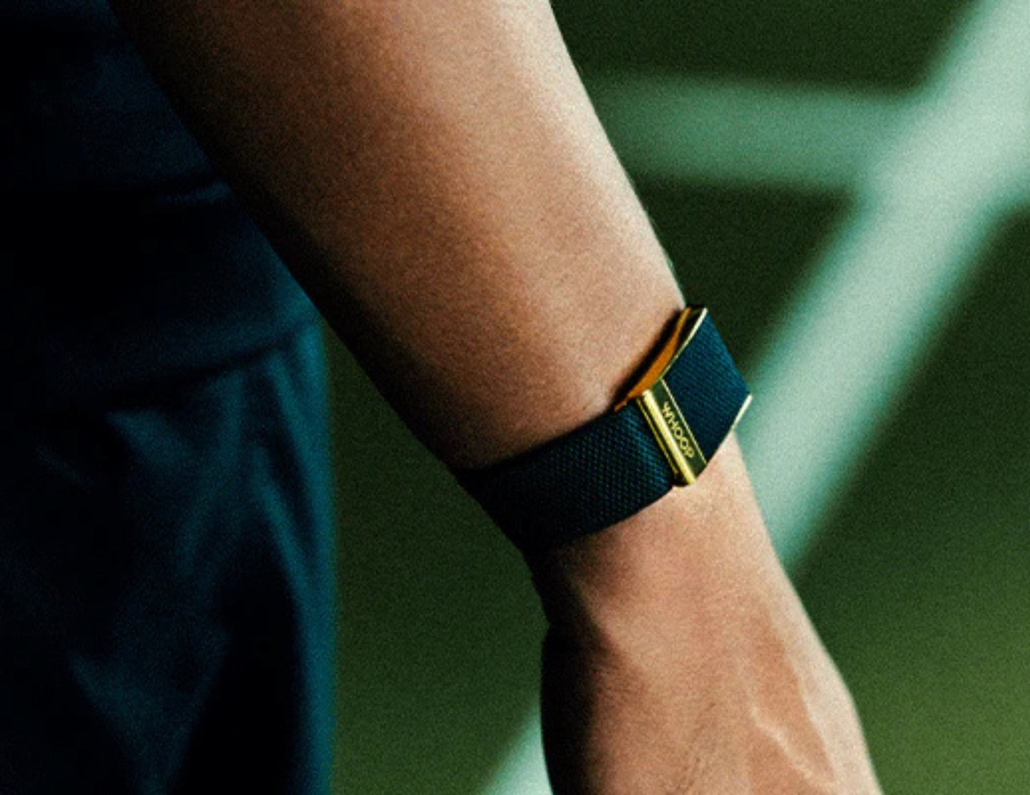WHOOP SuperKnit Luxe Bands – Onyx with Gold & Sand Dune