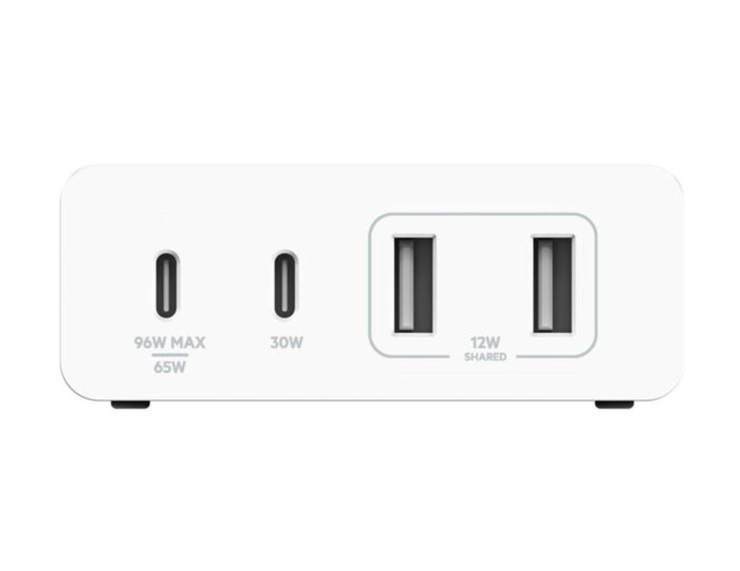 BELKIN BoostCharge Pro 108W 4-Port GaN Charger with 2 USB-C & 2 USB-A Ports – WCH010myWH on a white background