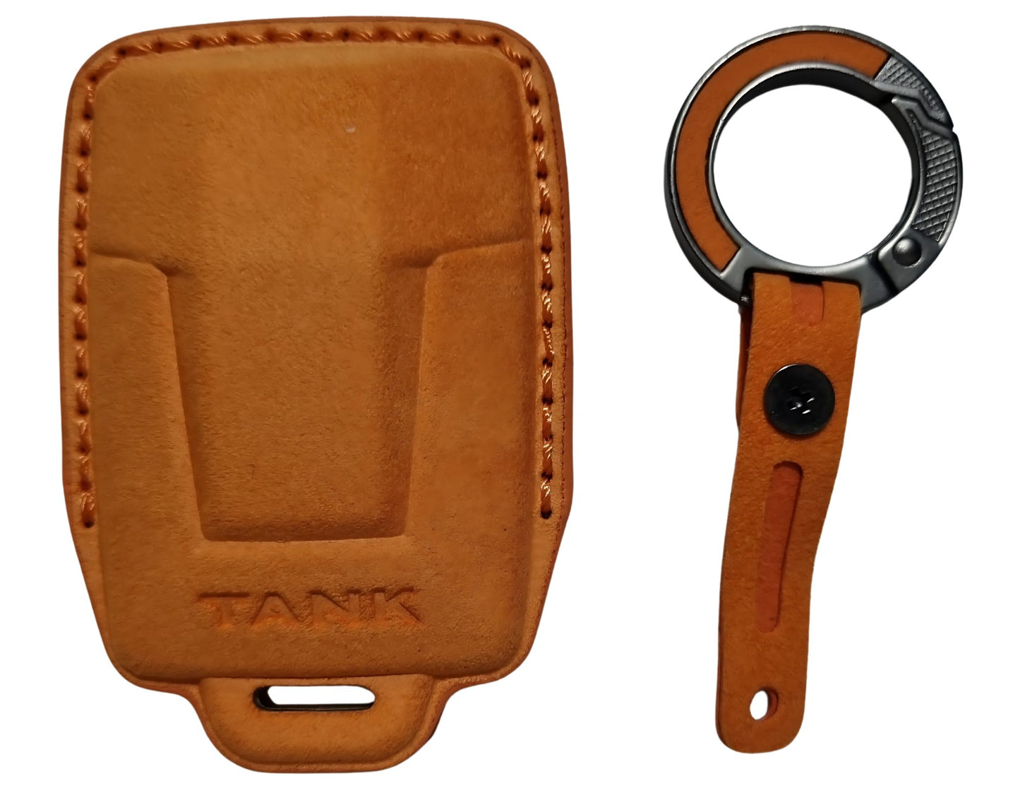 Tank 500 Car Key Cover with keychain attachment on a white background