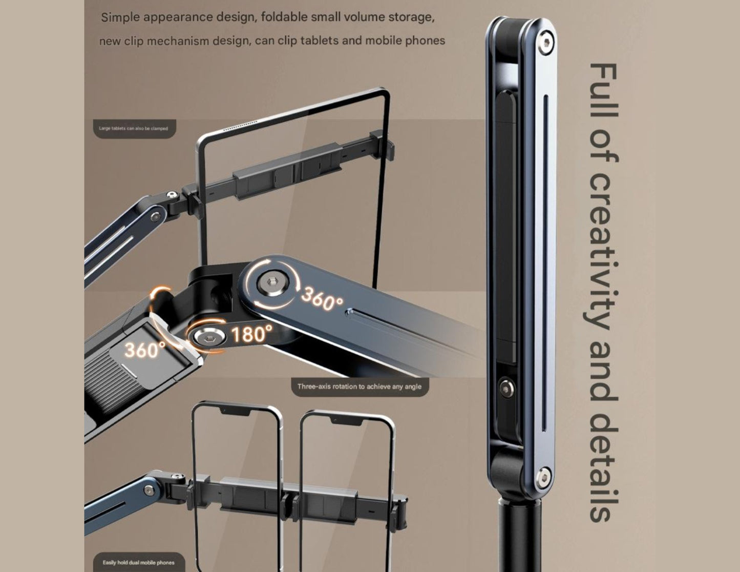 P86S Universal Stand for Mobile Phone and Tablet – Gray