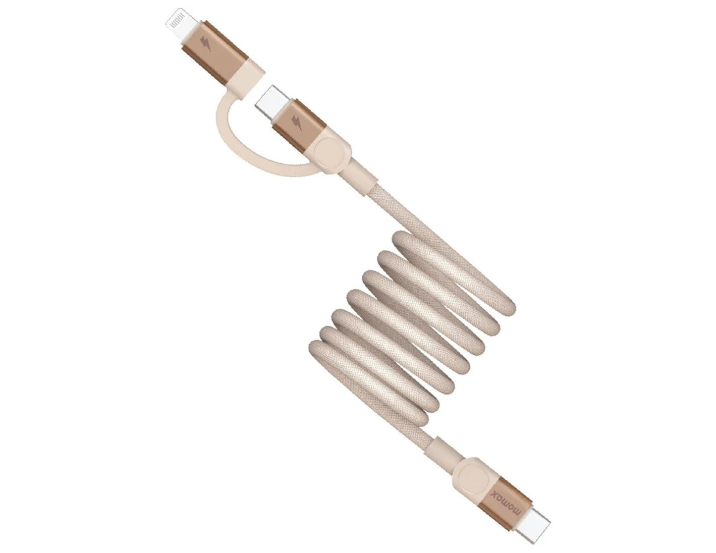 كابل مغناطيسي من Momax Mag.Link USB-C إلى Lightning وUSB-C (DL58D/DL58L2) – 1 متر
