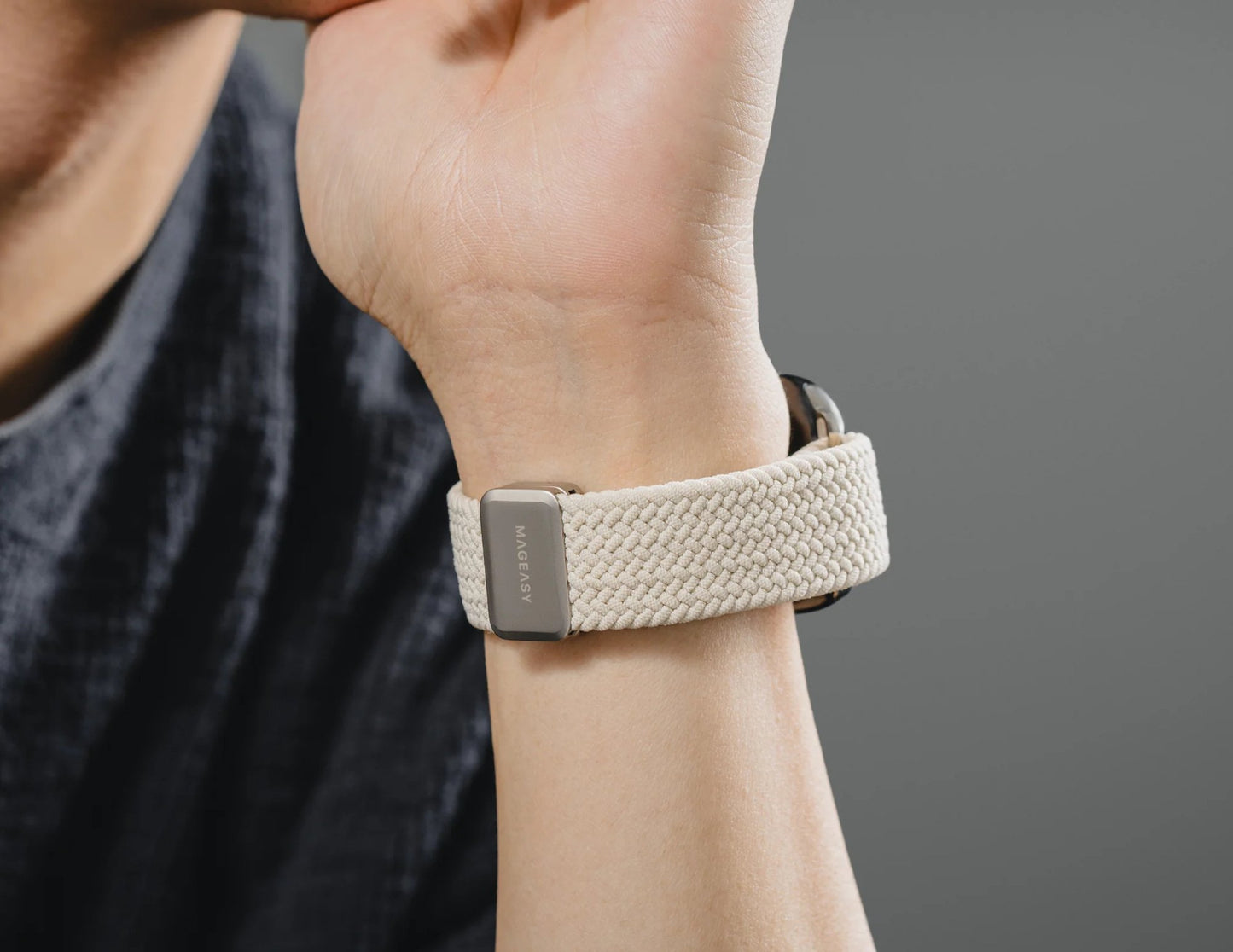 Mageasy Braided Nylon Magnetic Apple Watch Loop 44/45/46/49mm – Breathable & Adjustable Band