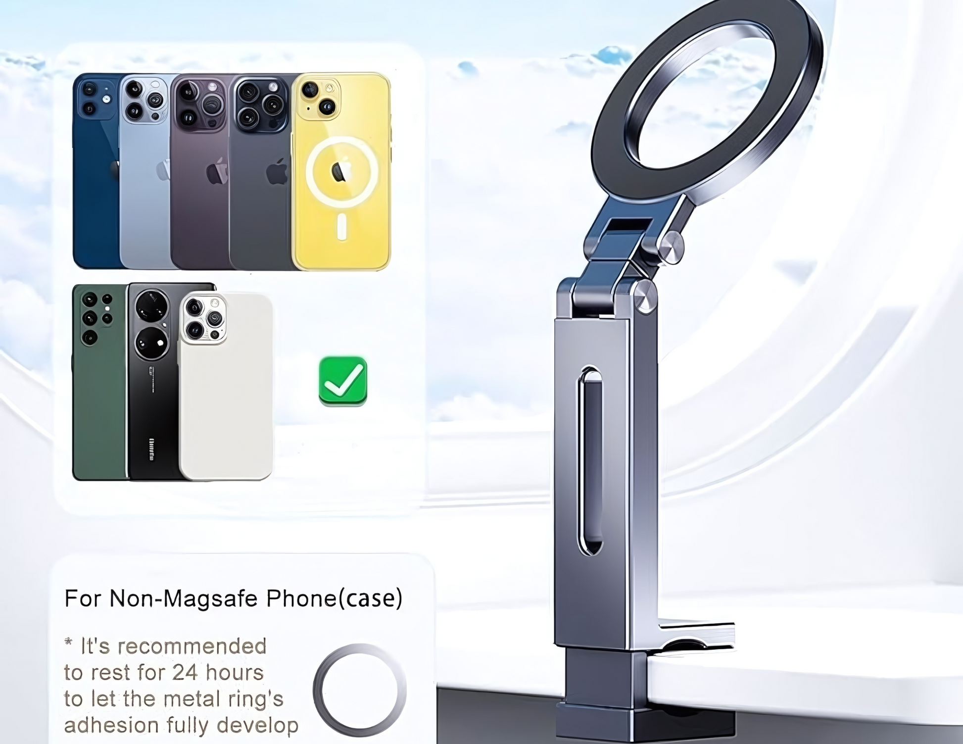 Ultralight Aluminum Magnetic Cell Phone Holder - THABTHABA STORE