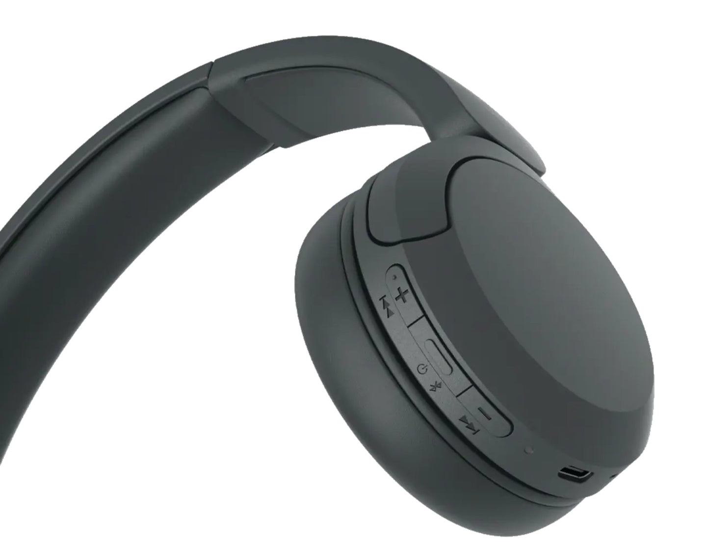 Black over-ear headphones on a white background