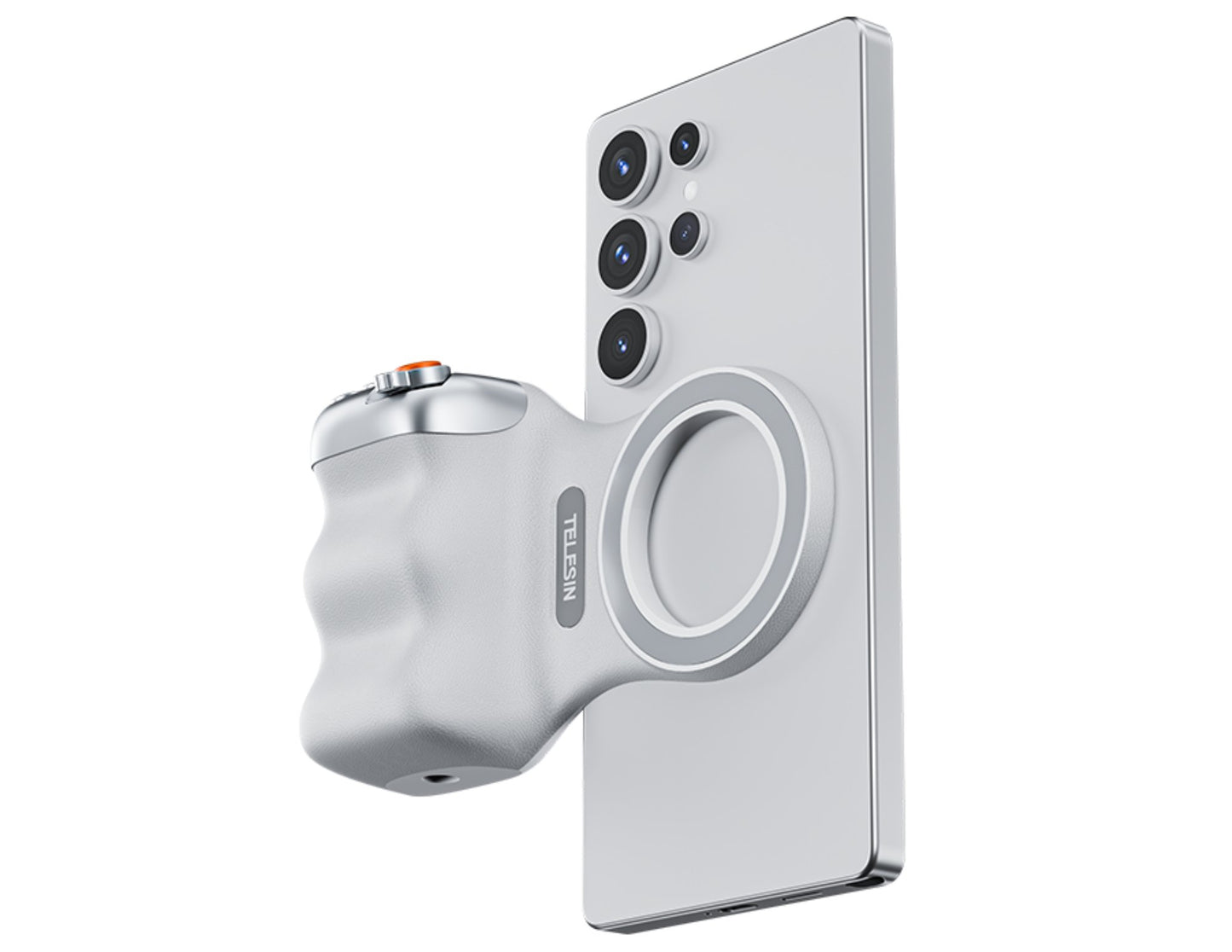 White smartphone case with a unique design on a white background