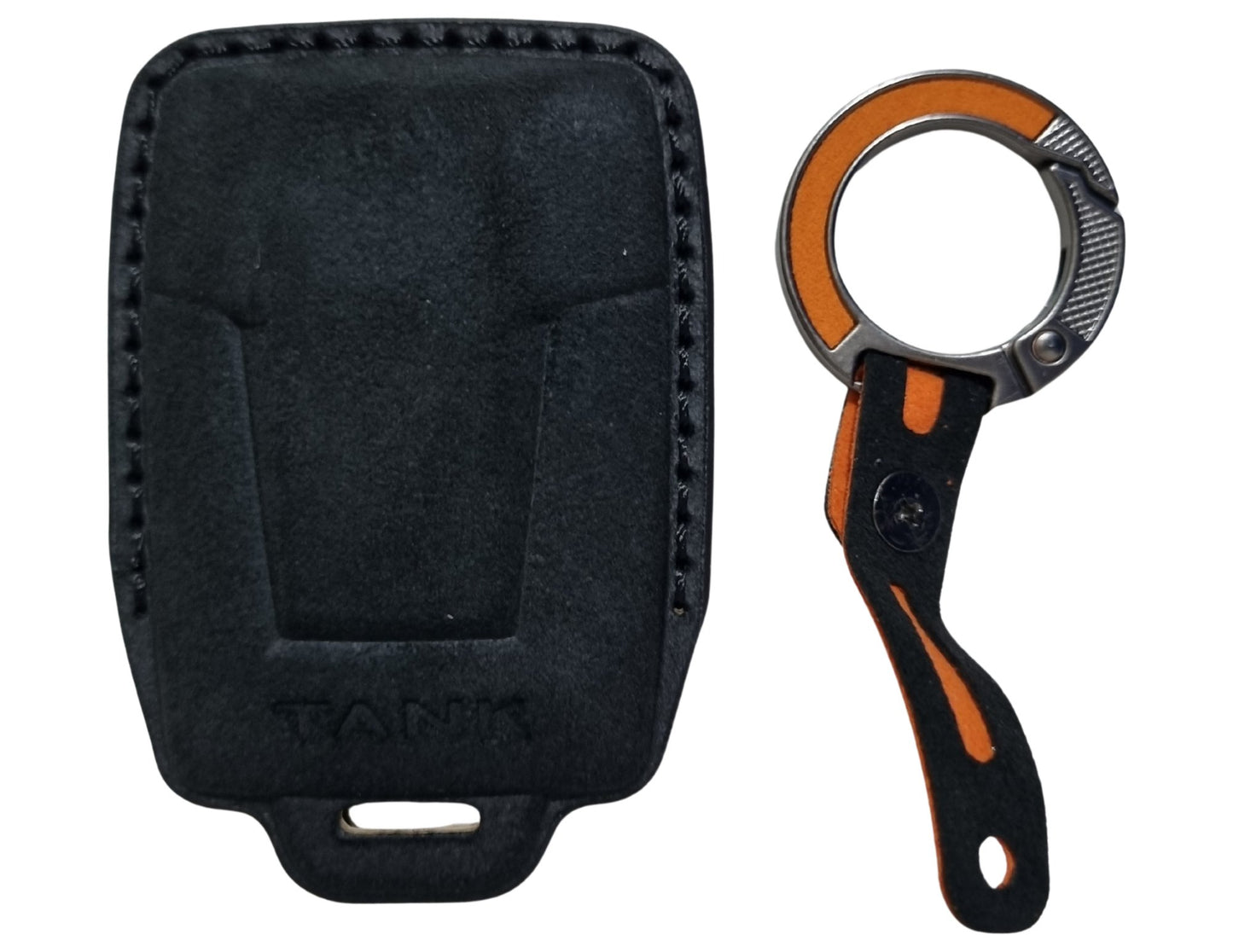 Tank 500 Car Key Cover and orange-handled tool on a white background