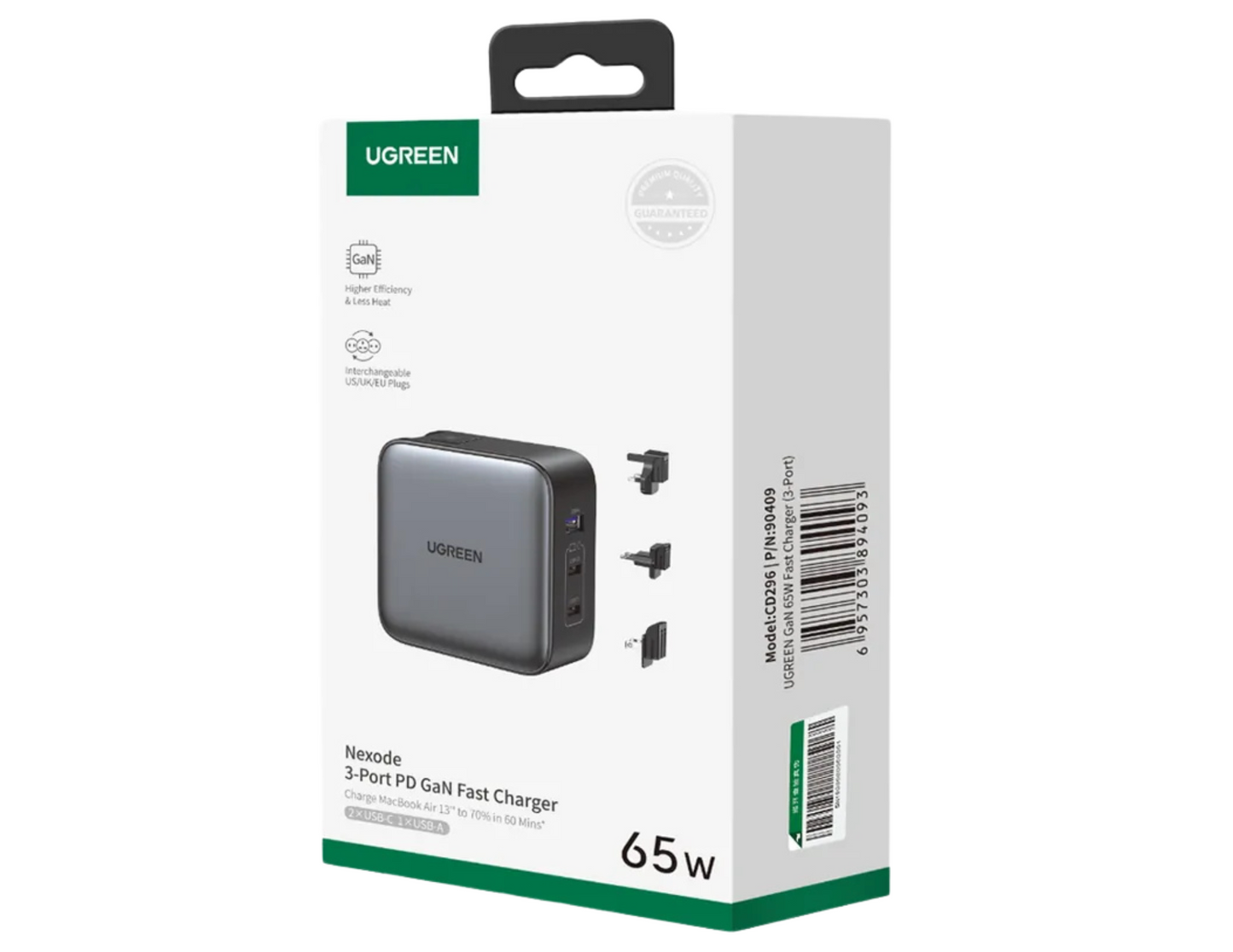 UGREEN Nexode 3-Port PD GaN Fast Charger 65W (CD296)
