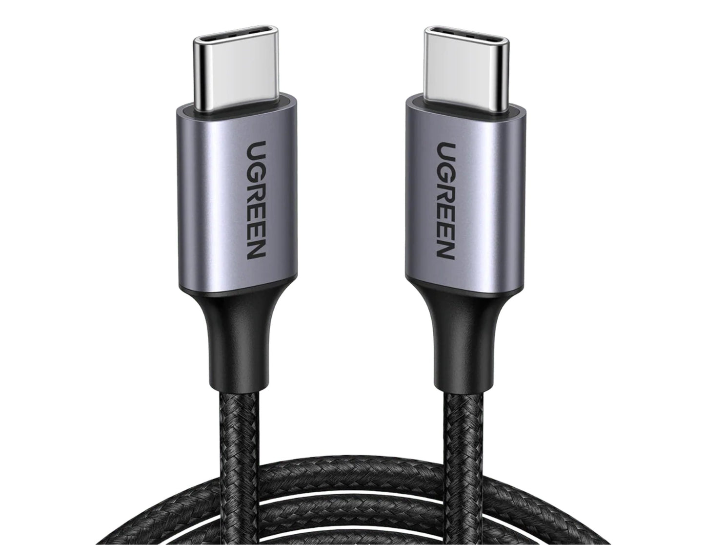 UGREEN USB-C to USB-C PD Fast Charging Cable 60W 1M Braided Nylon – US261 on a white background