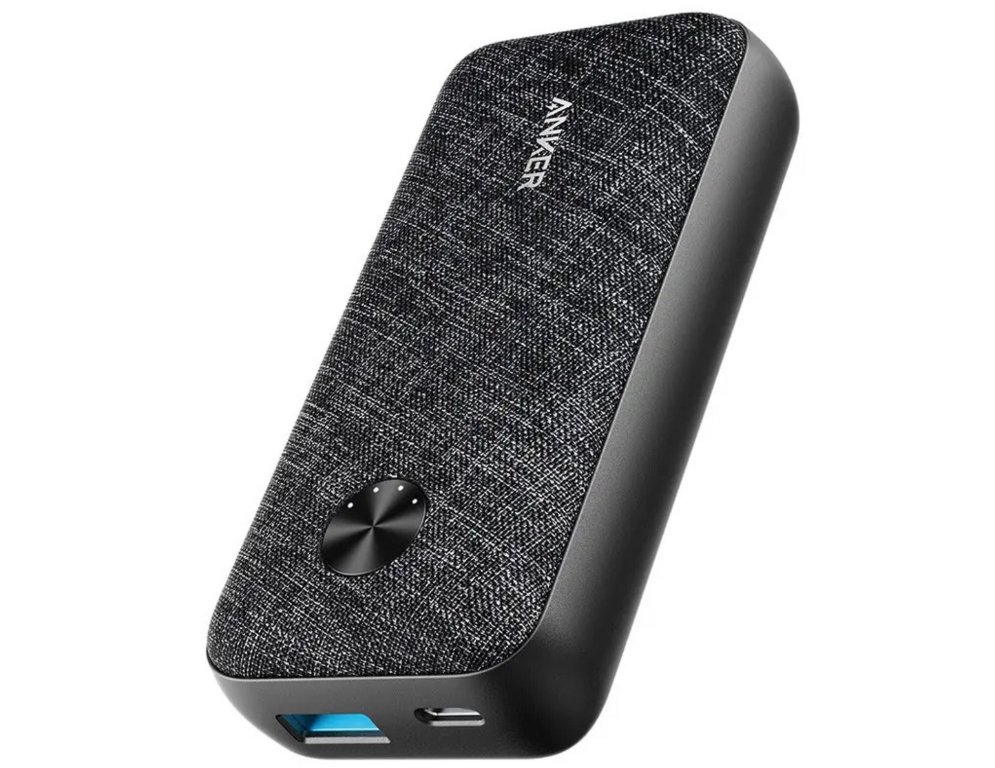 Compact Anker PowerCore Metro Power Bank 10000mAh in black.