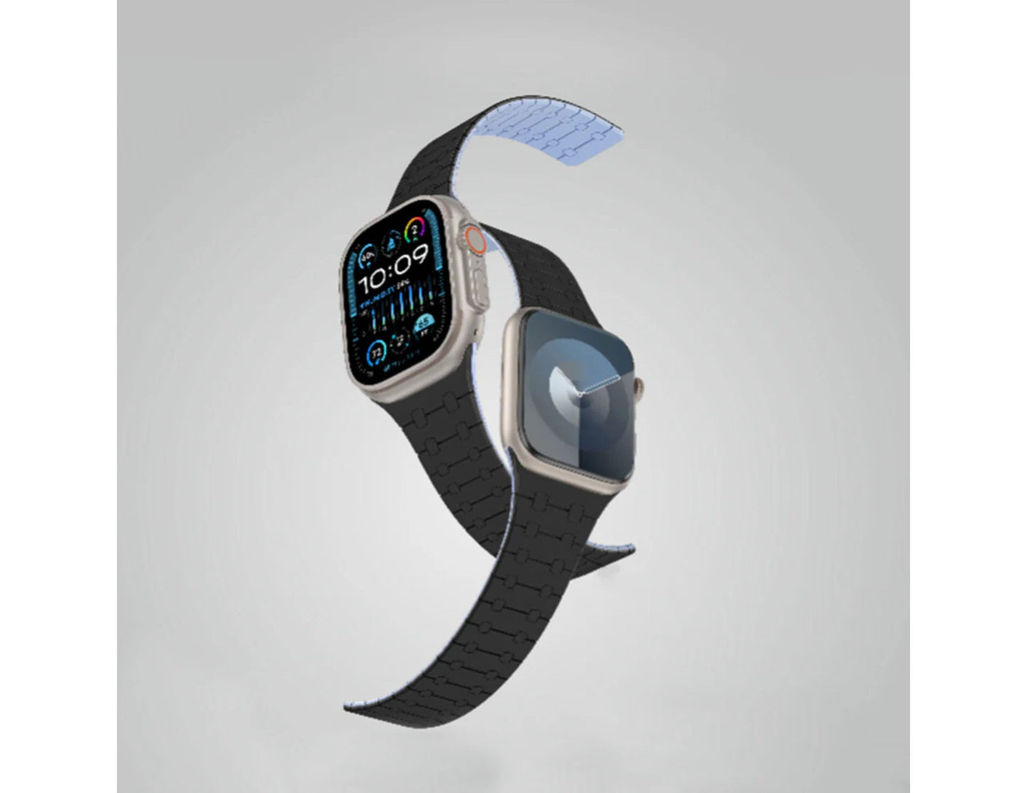 AmazingThing Smoothie Sport Silicone Magnetic Band for Apple Watch 49mm and 45mm, durable, adjustable magnetic closure, waterproof, at Thabthaba Store Qatar