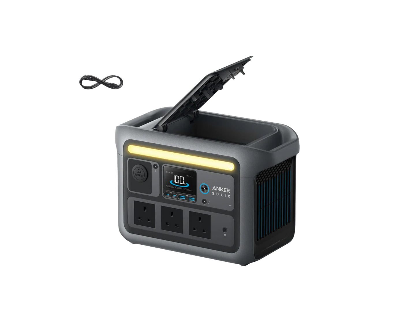 Anker Solix C800 768Wh portable power station with 1200W output and app control at Thabthaba Store Qatar.