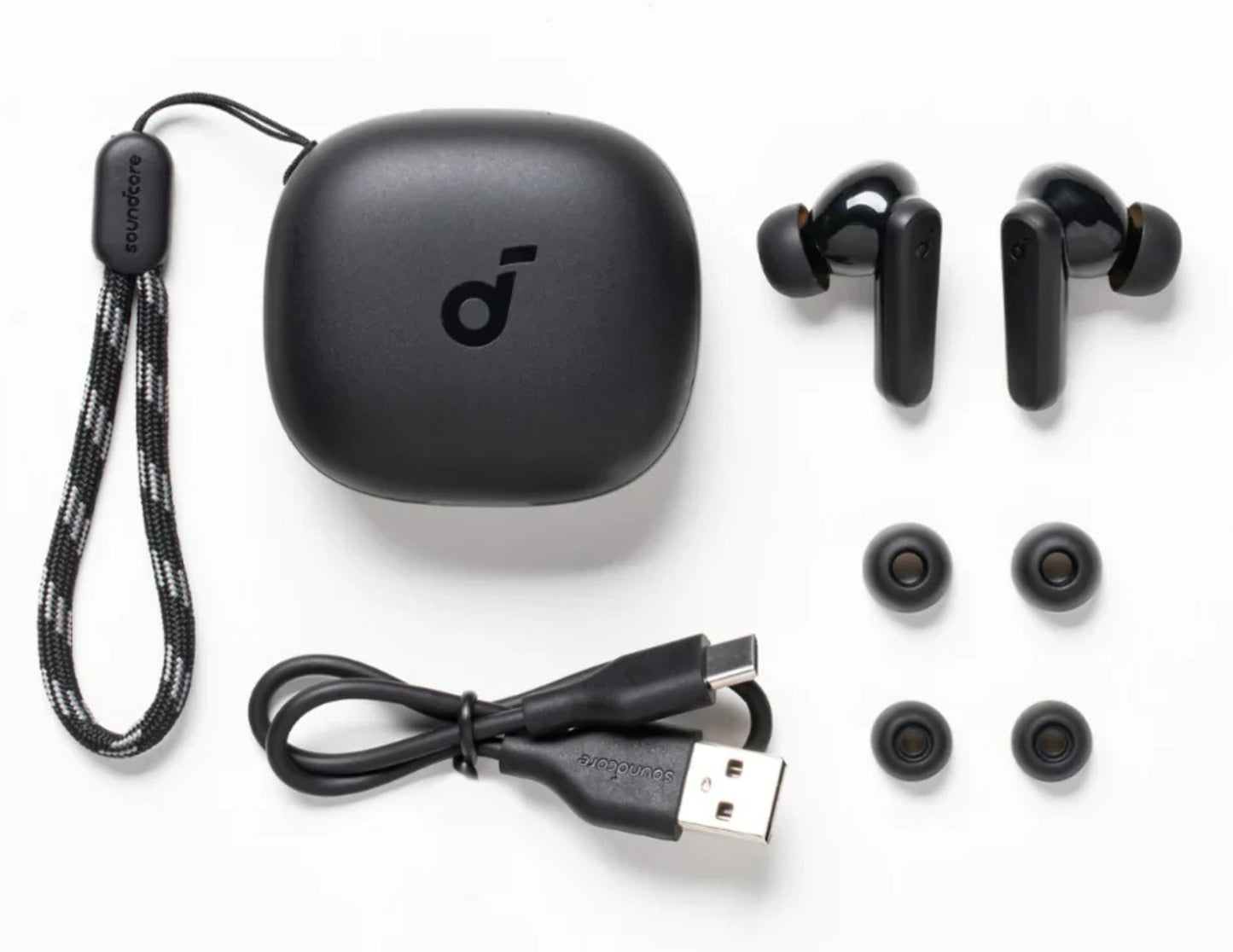 Anker Soundcore R50i packaging displaying key product features.