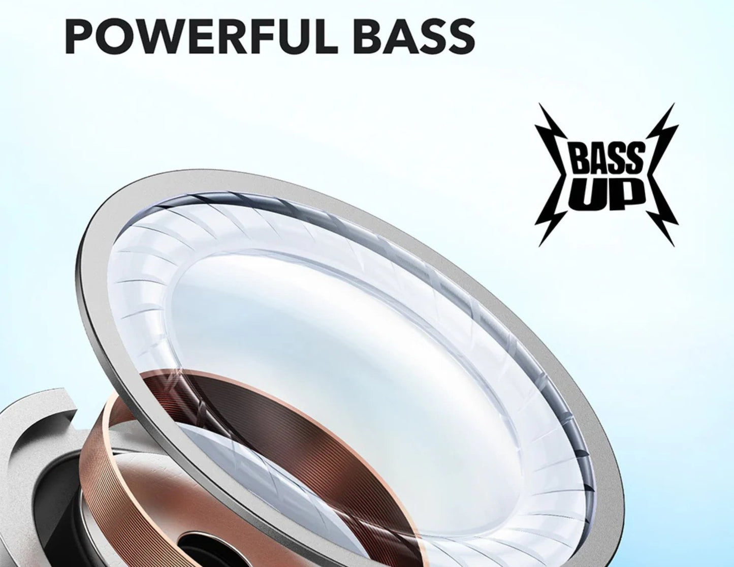 Anker Soundcore R50i extra bass feature for powerful music experience.