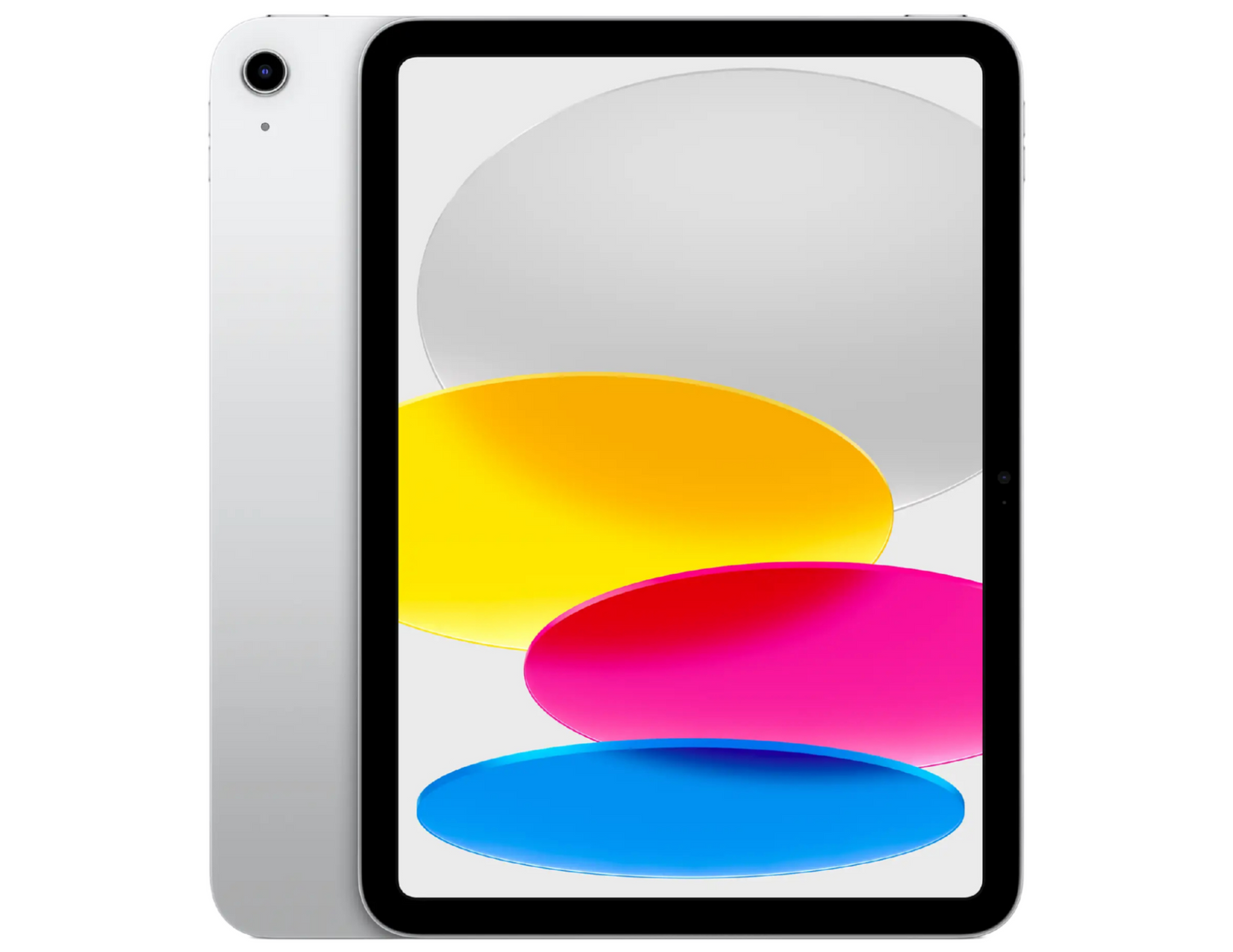 Front view of Apple iPad 10.9" (10th Gen) in Silver, showcasing the Liquid Retina display.