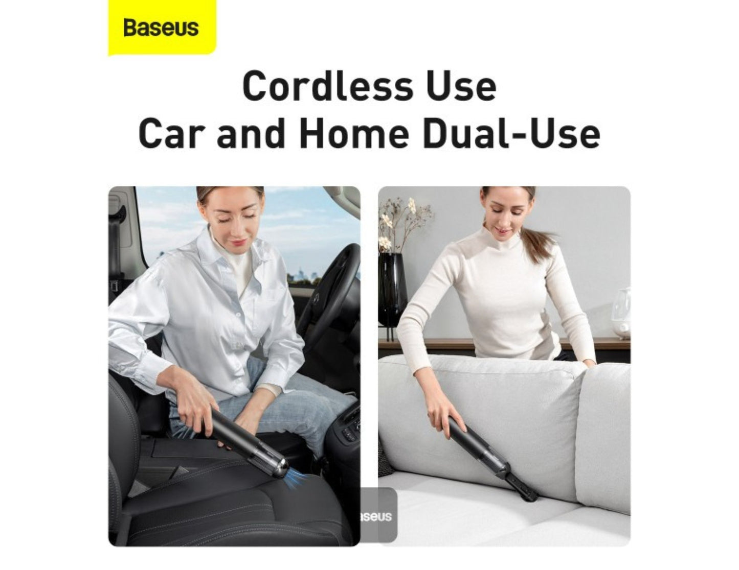 Baseus A3 Car Vacuum Cleaner CRXCQA3-0A, 15000Pa cordless, metal body with lighting, at Thabthaba Store Qatar