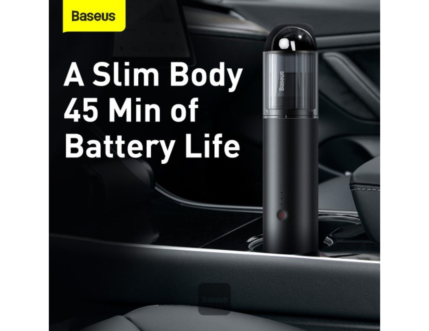 Baseus A3 Car Vacuum Cleaner CRXCQA3-0A, 15000Pa cordless, metal body with lighting, at Thabthaba Store Qatar