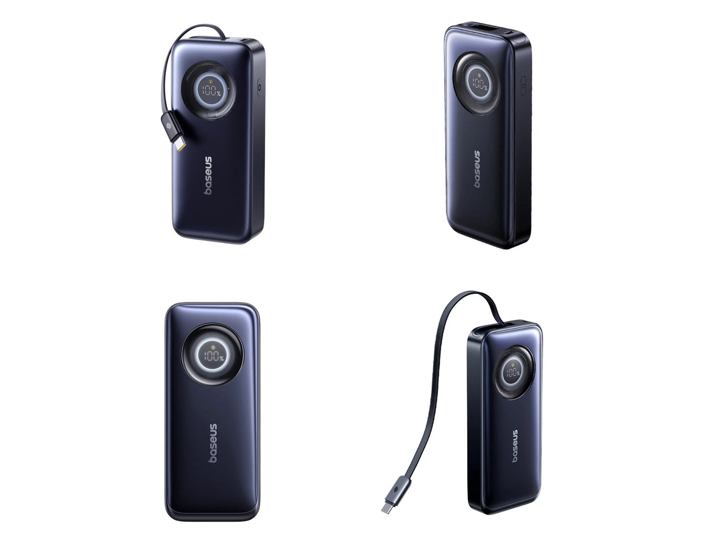 Baseus EnerCore CR11 power bank 20000mAh 67W E0027H00 with retractable USB-C cable, digital display at Thabthaba Store Qatar