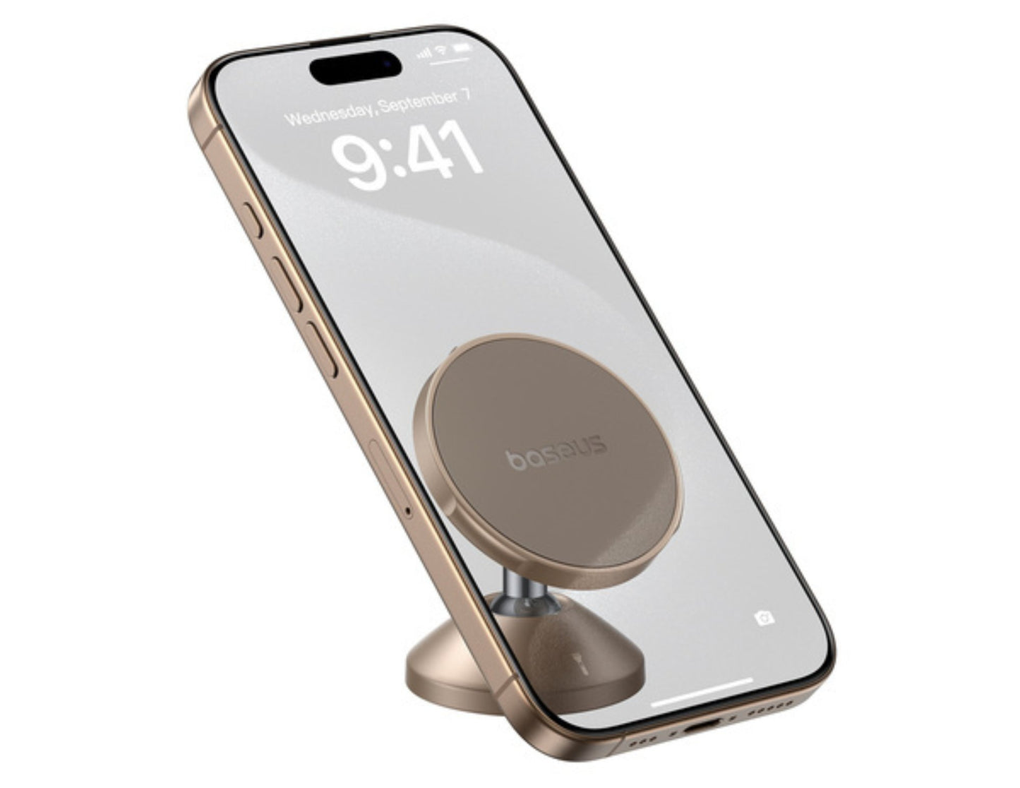 Baseus GoTrip DC1 Small Ears Magnetic Car Holder C0013401 Stellar Gold, vertical type, at Thabthaba Store Qatar