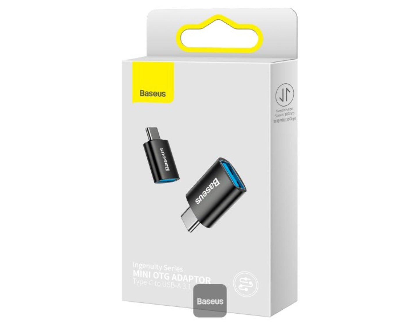 Baseus Ingenuity Series Mini OTG adapter USB-C to USB-A 3.1 Black ZJJQ000001 at Thabthaba Store Qatar