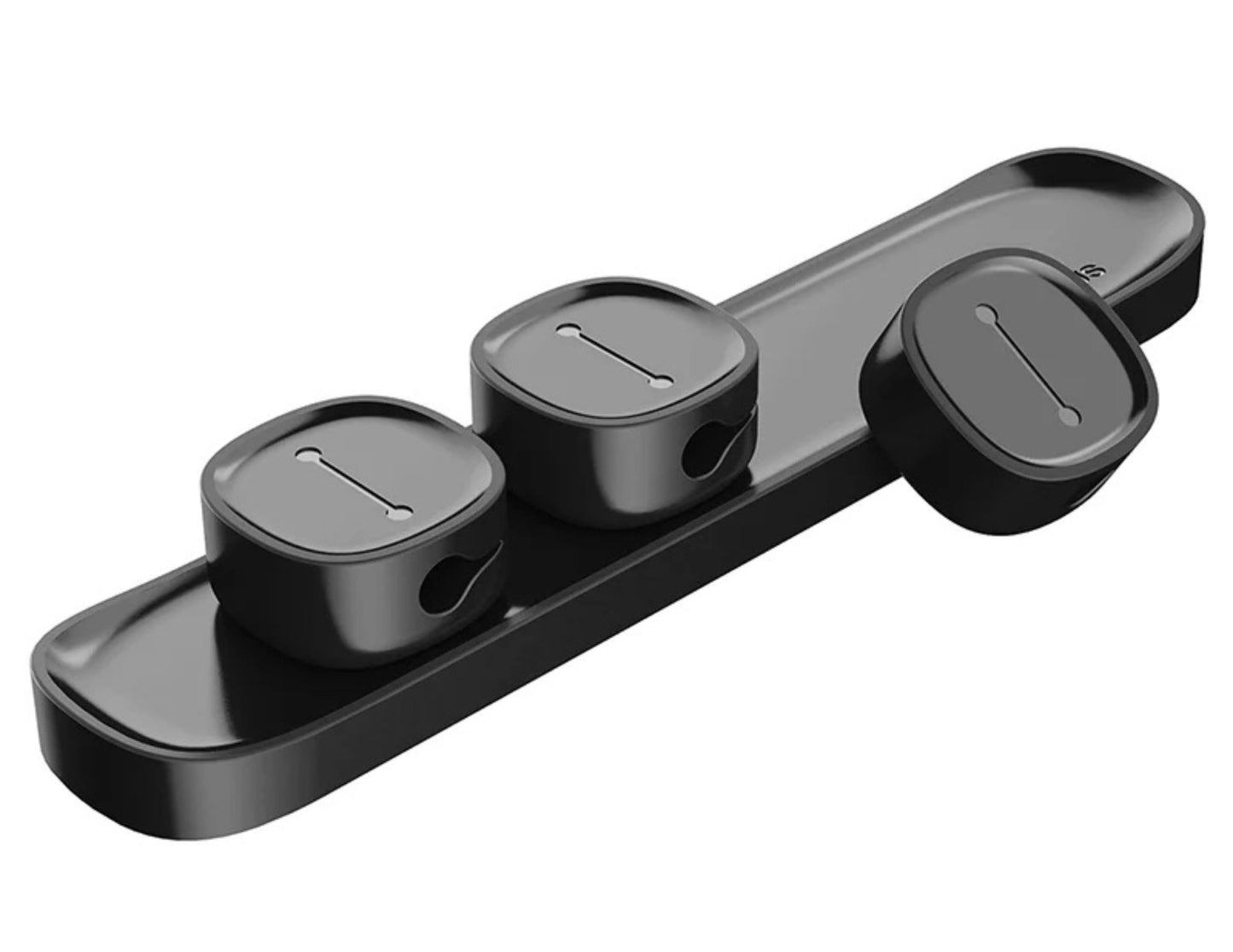 Baseus Peas magnetic cable organizer ACWDJ-01 black, 3-clip desk wire holder, at Thabthaba Store Qatar