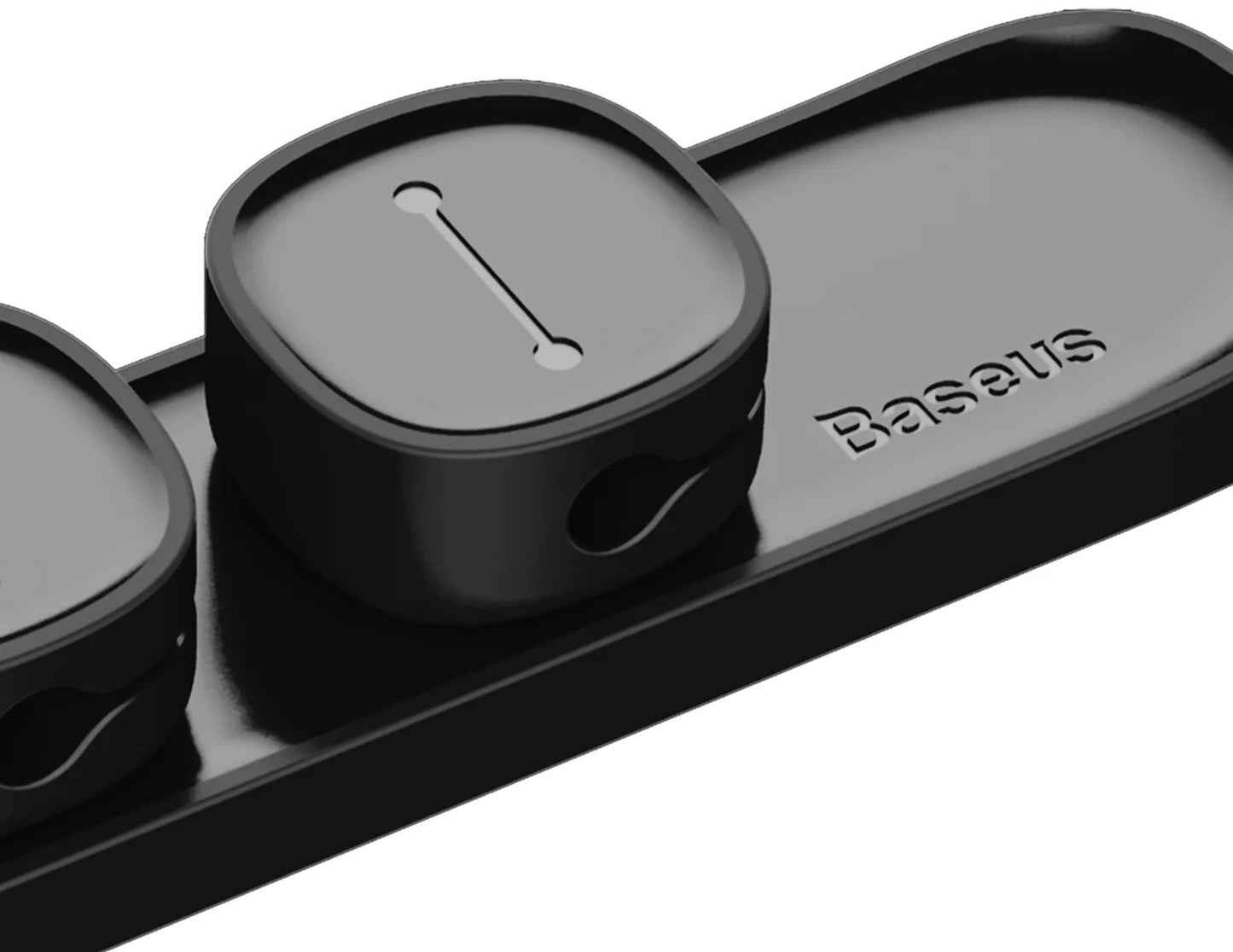 Baseus Peas magnetic cable organizer ACWDJ-01 black, 3-clip desk wire holder, at Thabthaba Store Qatar