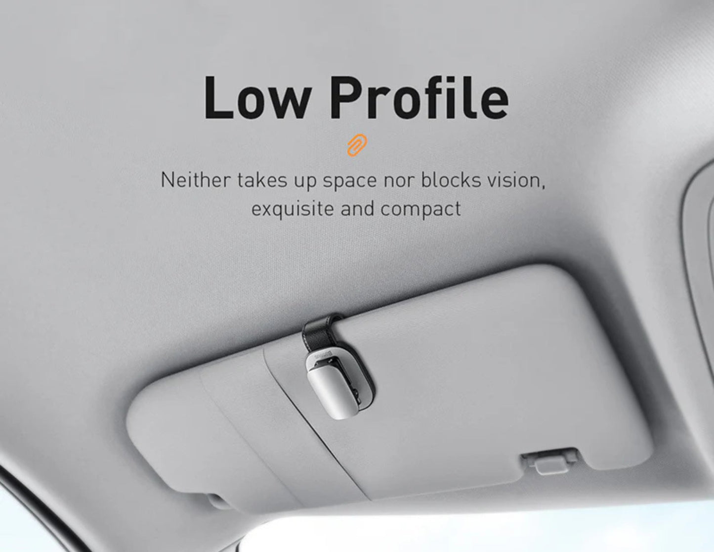 Baseus platinum vehicle eyewear clip clamping type ACYJN-B01, secure car glasses holder, at Thabthaba Store Qatar