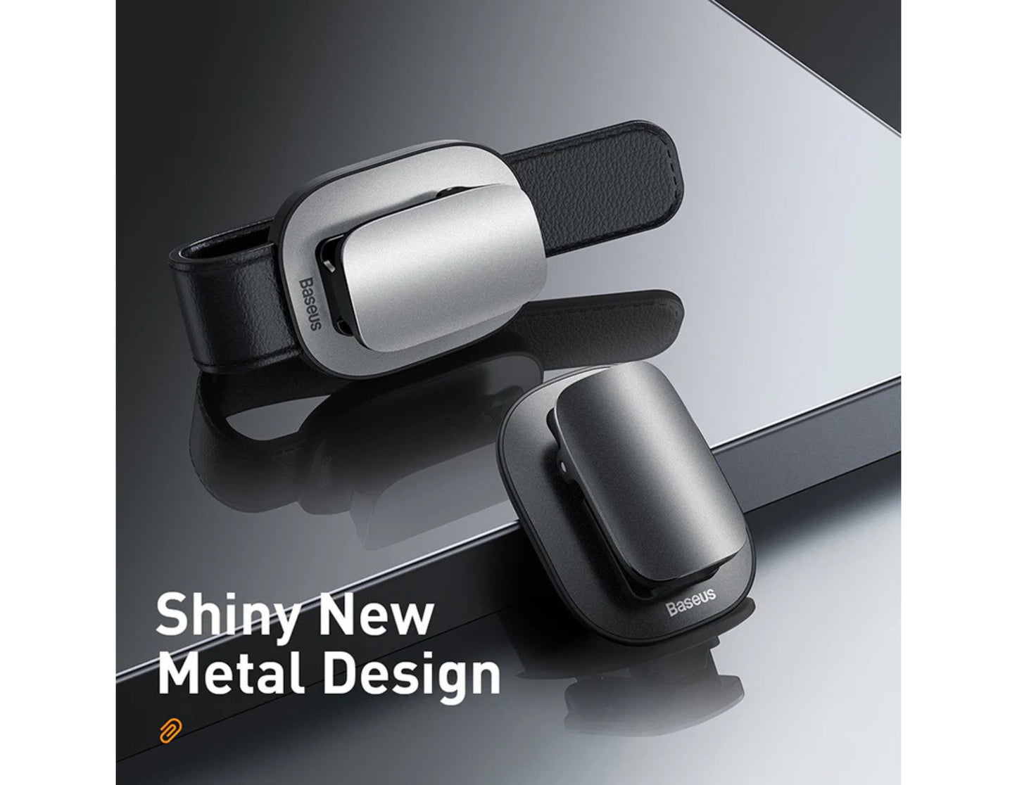 Baseus platinum vehicle eyewear clip clamping type ACYJN-B01, secure car glasses holder, at Thabthaba Store Qatar