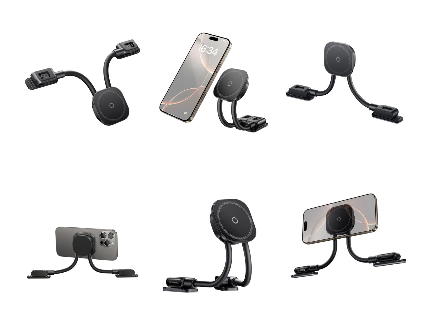 Baseus PrimeTrip C03s magnetic car mount C0013701, stick-on dual-arm design, Cosmic Black, at Thabthaba Store Qatar