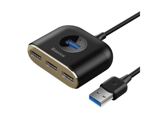 Baseus Square Round 4-in-1 USB hub adapter CAHUB-AY01, 1M black cable, at Thabthaba Store Qatar