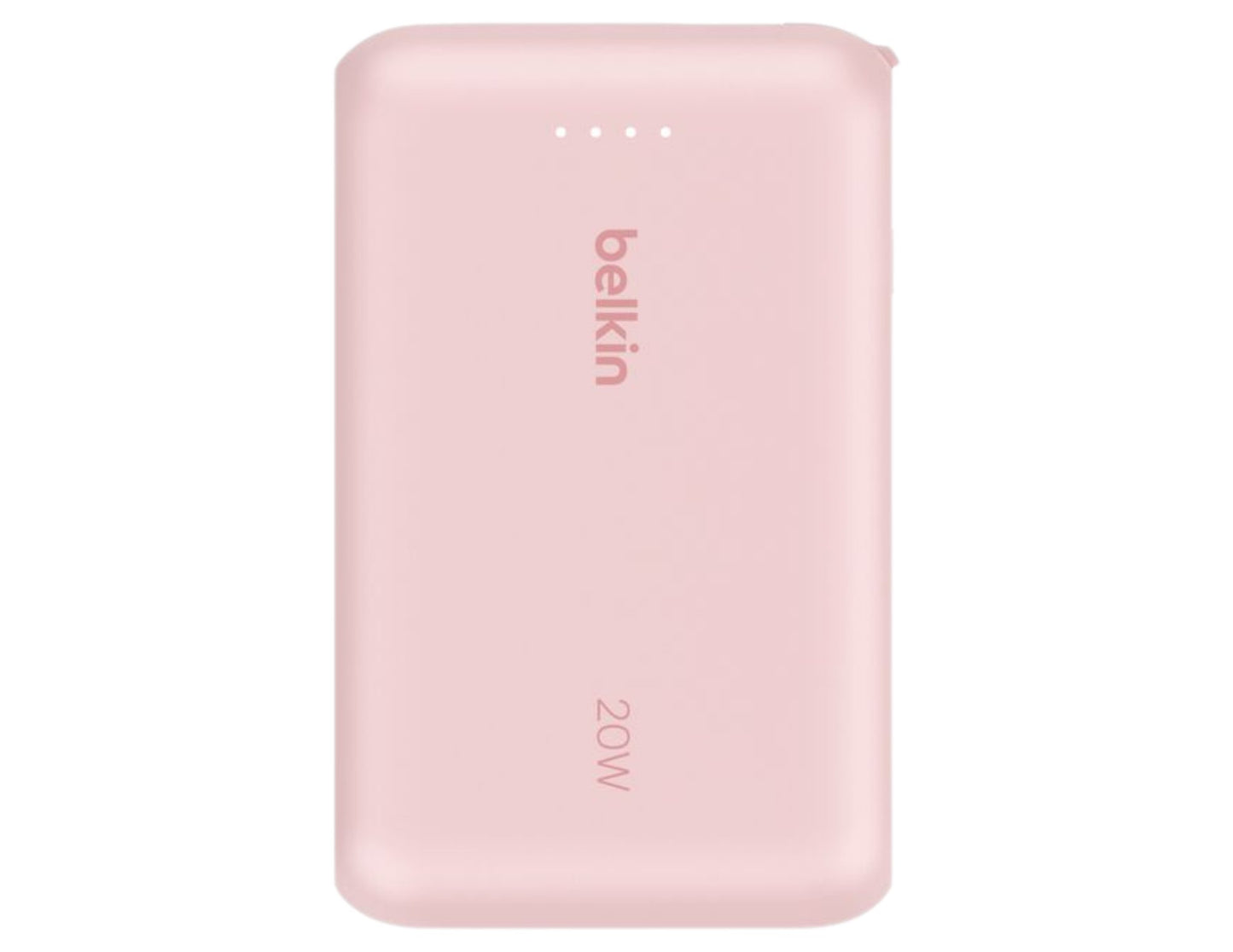 Pink Belkin BoostCharge BPB021hq 10K 20W power bank with USB-C cable from Thabthaba Store a white background