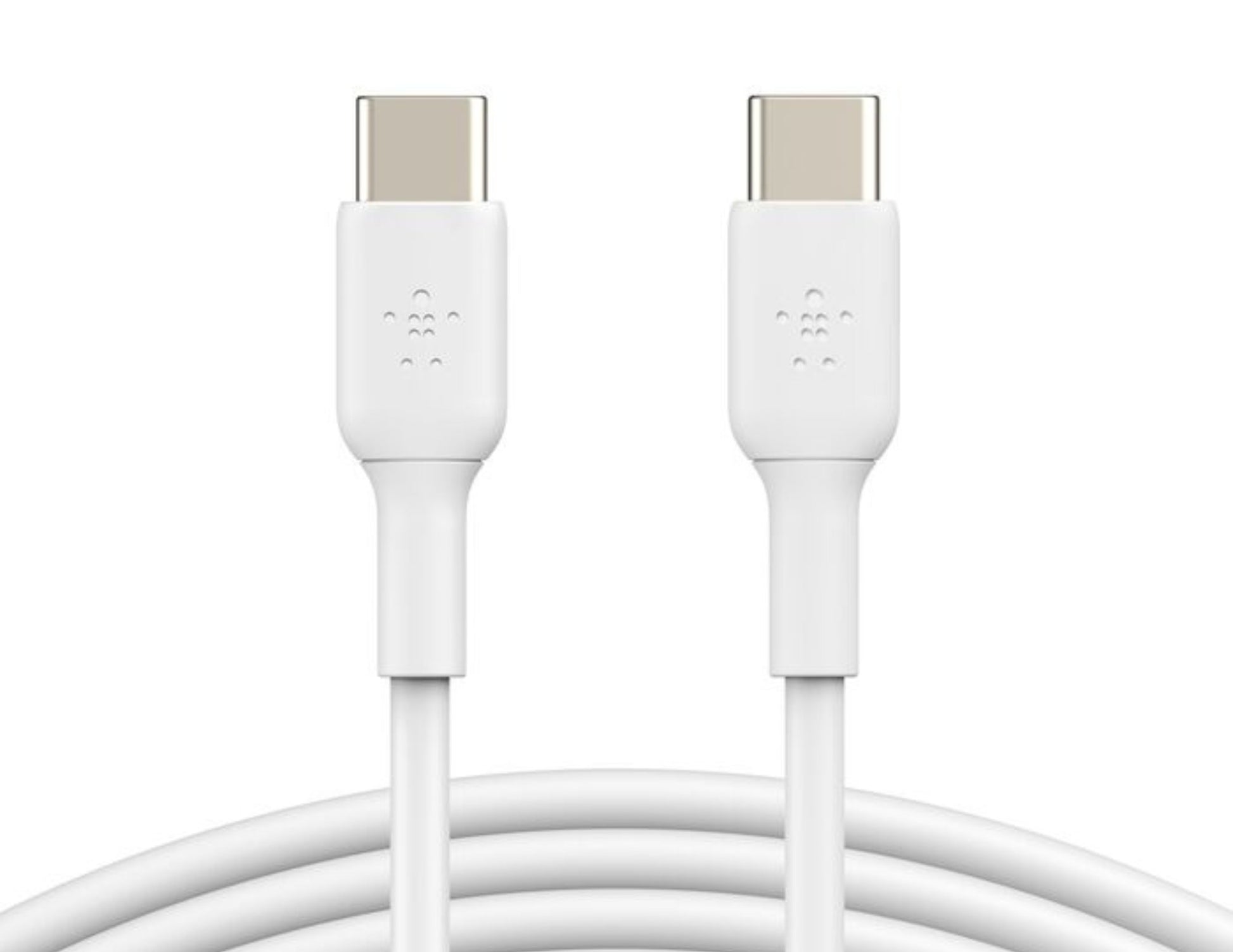 Belkin BOOSTCHARGE USB-C to USB-C 60W cable CAB003bt2M in black and white at Thabthaba Store Qatar