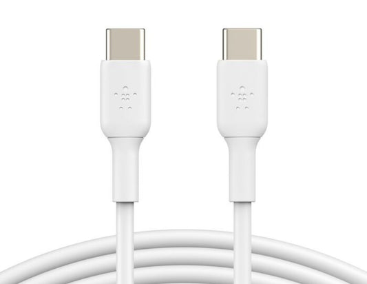 Belkin BOOSTCHARGE USB-C to USB-C 60W cable CAB003bt2M in black and white at Thabthaba Store Qatar